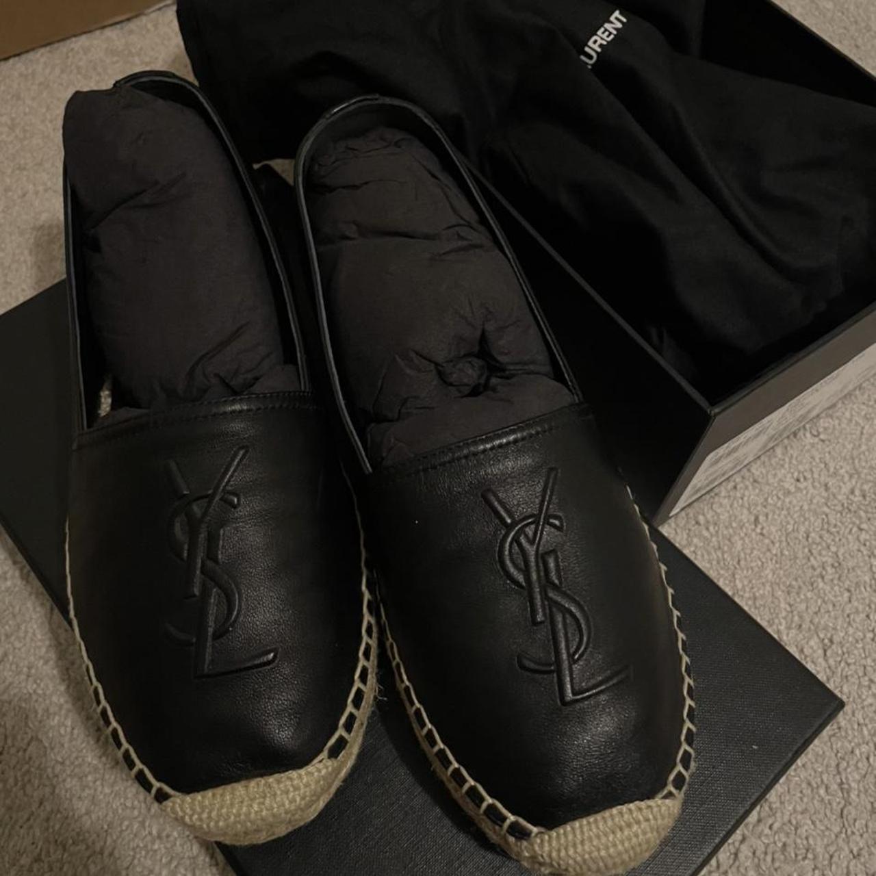 Monogram Leather Espadrilles in Black - Saint Laurent