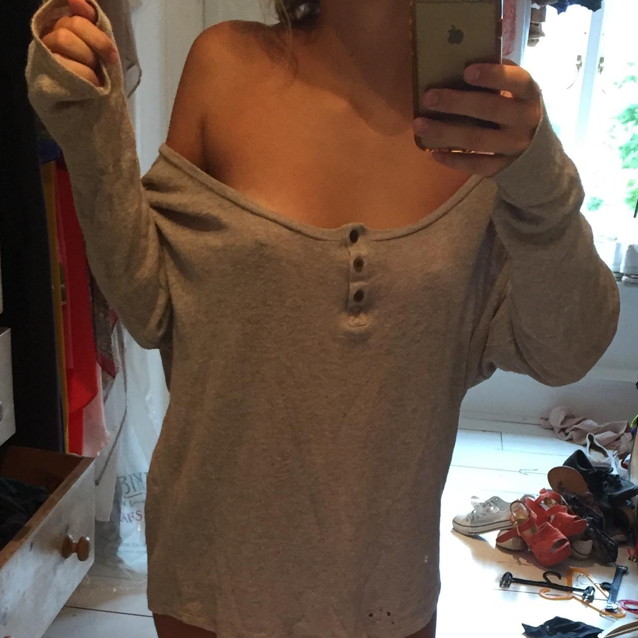 Brandy Melville comfy brown/ nude style jumper... - Depop