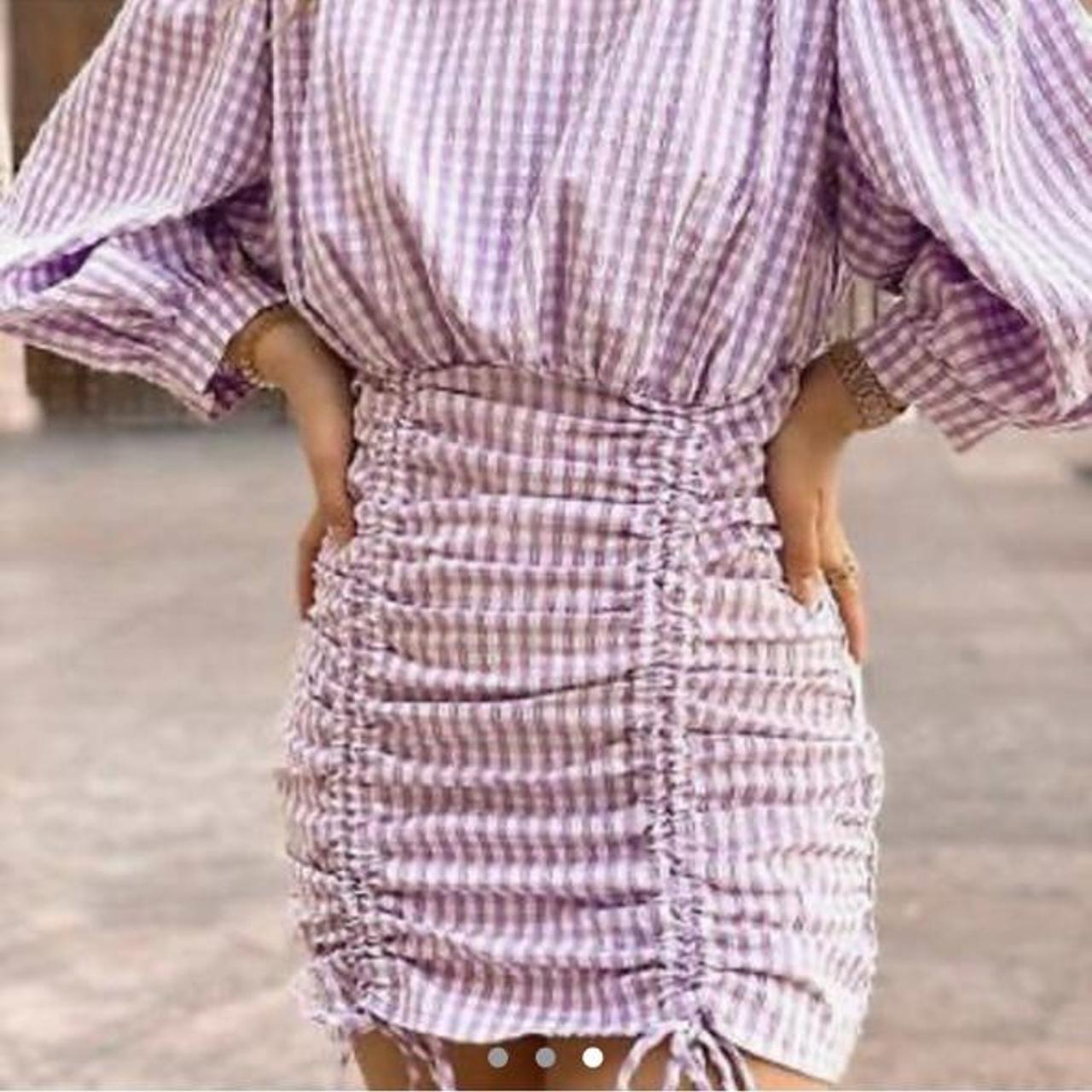 zara purple gingham dress