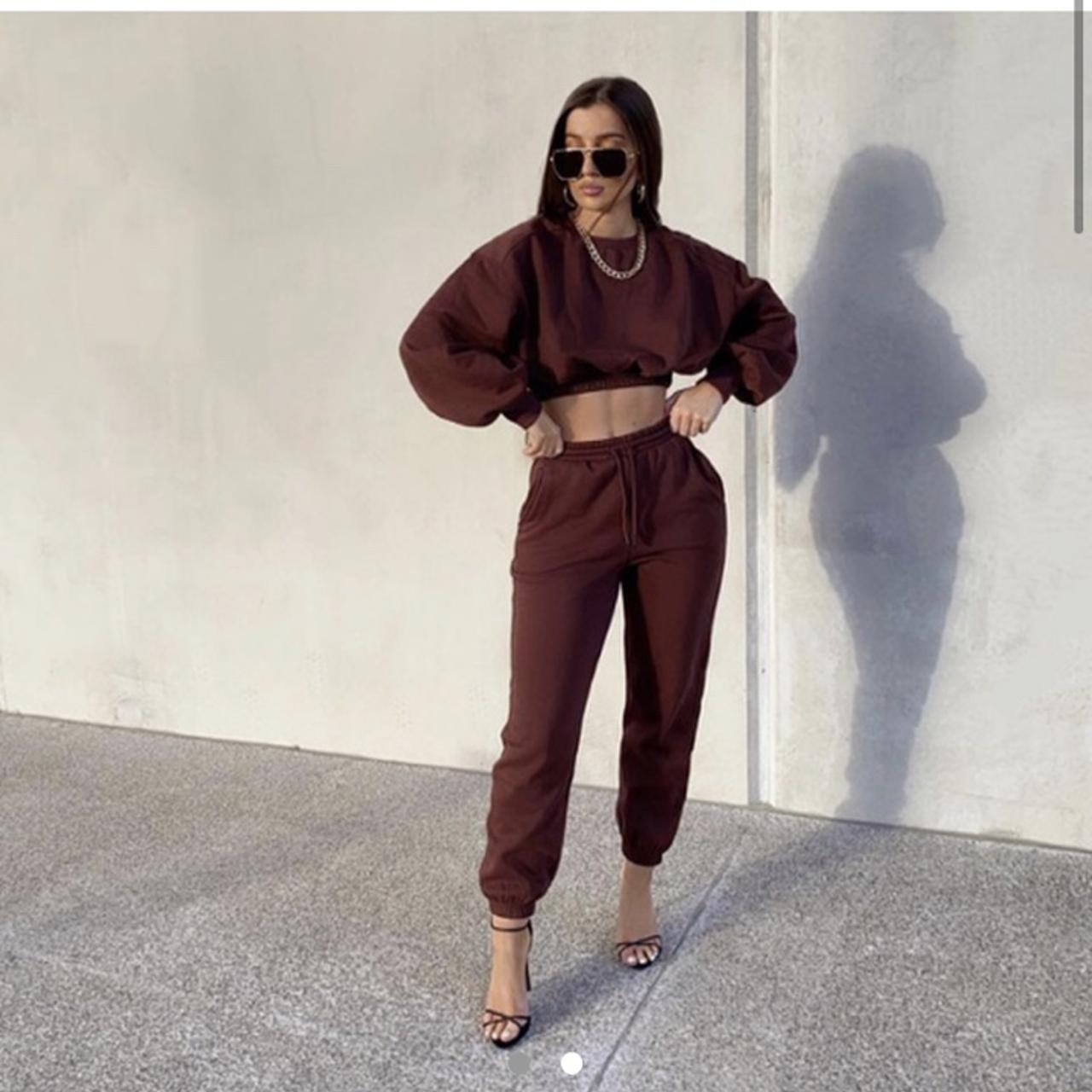 brown zara tracksuit