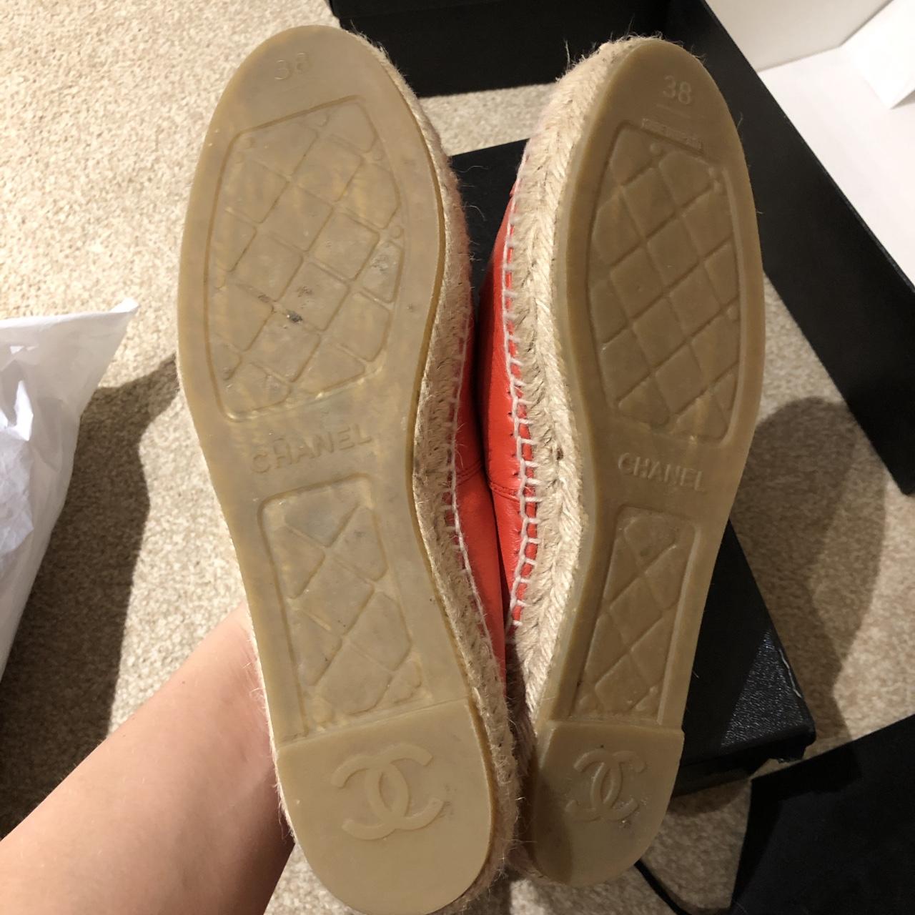 Chanel  Red Leather CC Espadrille Flat  VSP Consignment