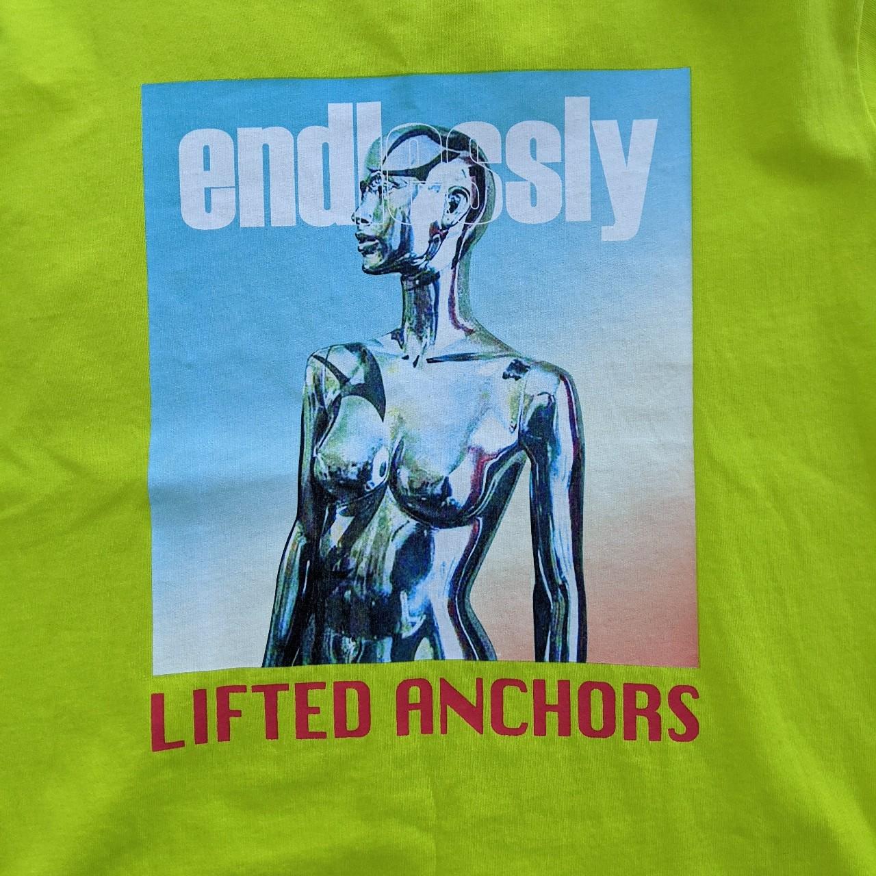 Lifted Anchors Men's Green and Blue T-shirt (2)