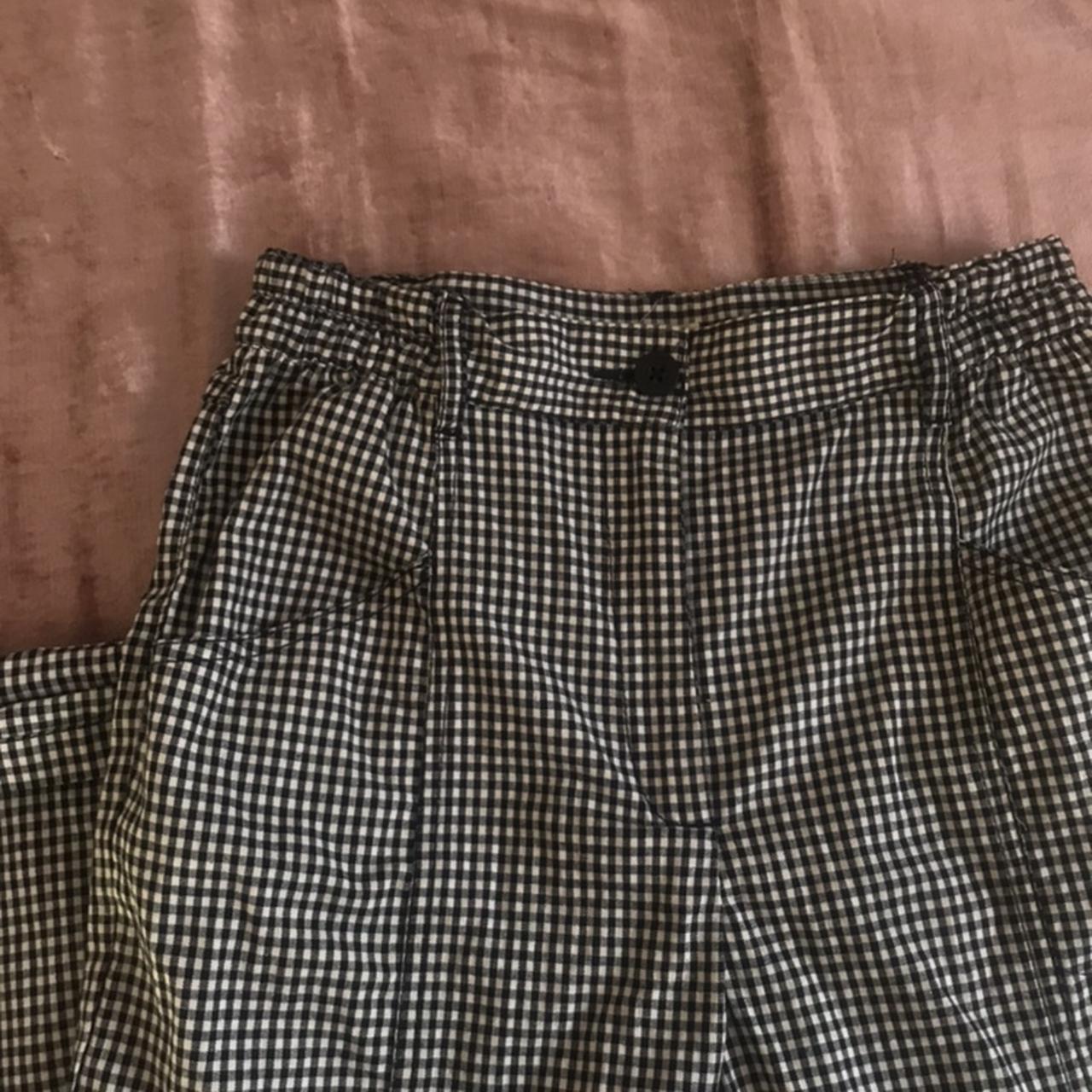 Gingham high waisted straight leg work pants ... - Depop