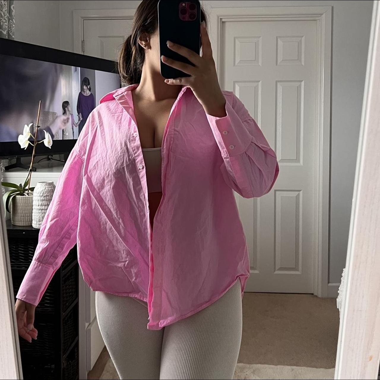 Zara Pink Shirt, size XS but fits a S Perfect for... - Depop