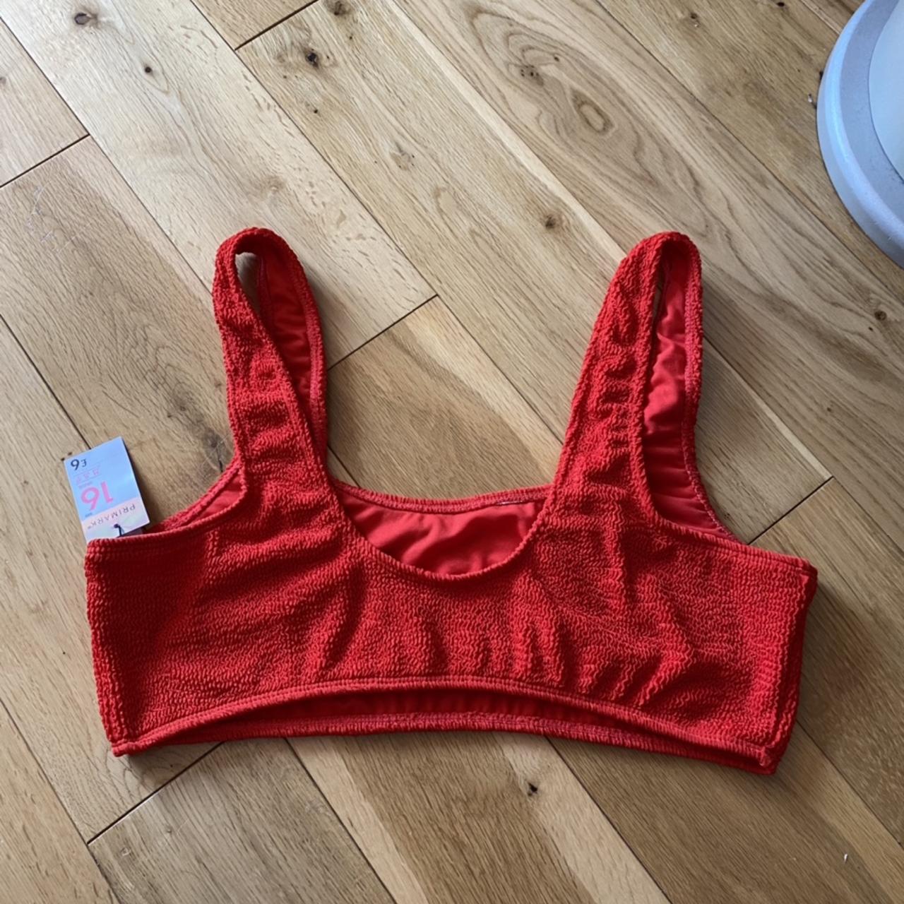 Primark red crinkle bikini top - never... - Depop