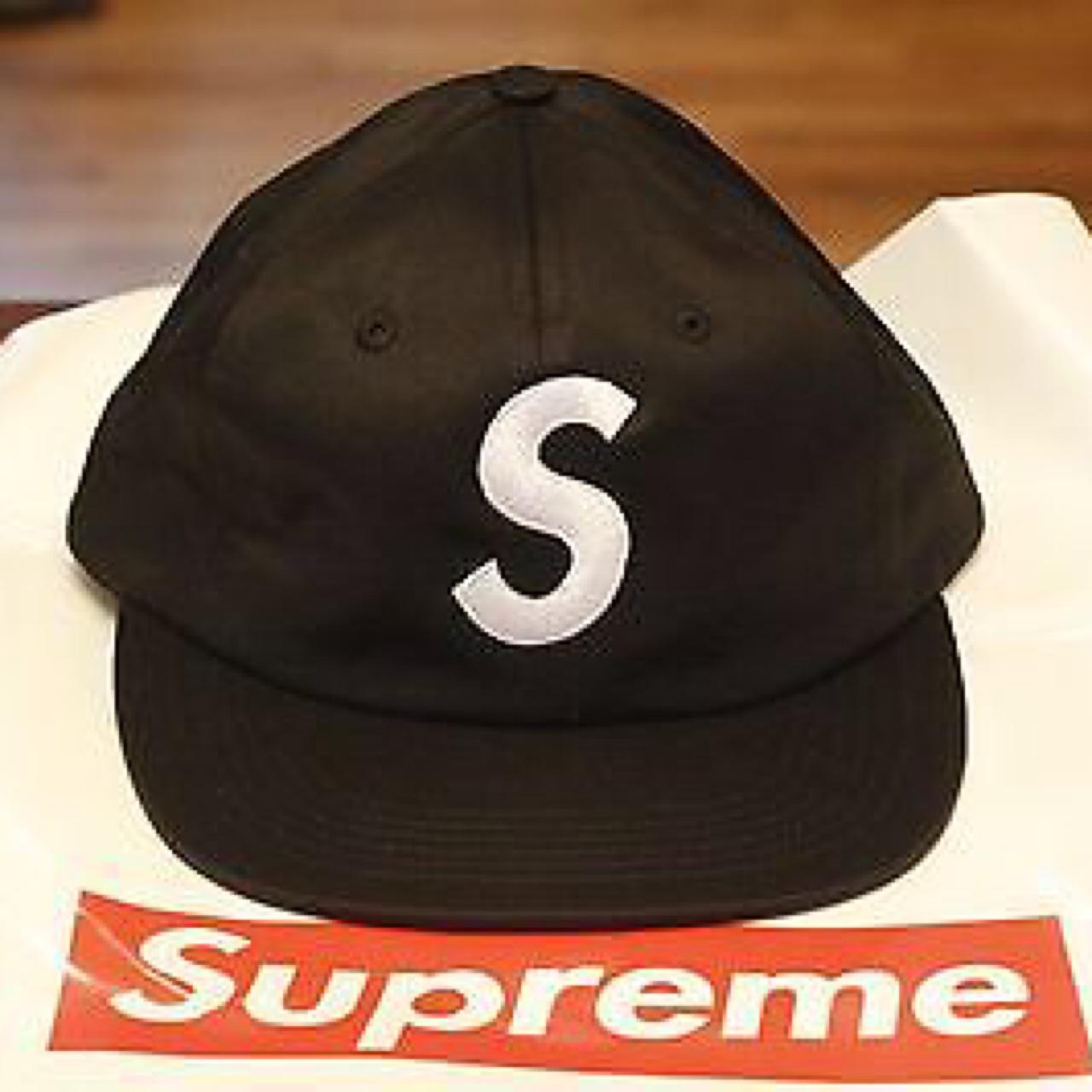 Supreme S logo black cap. No trades - Depop