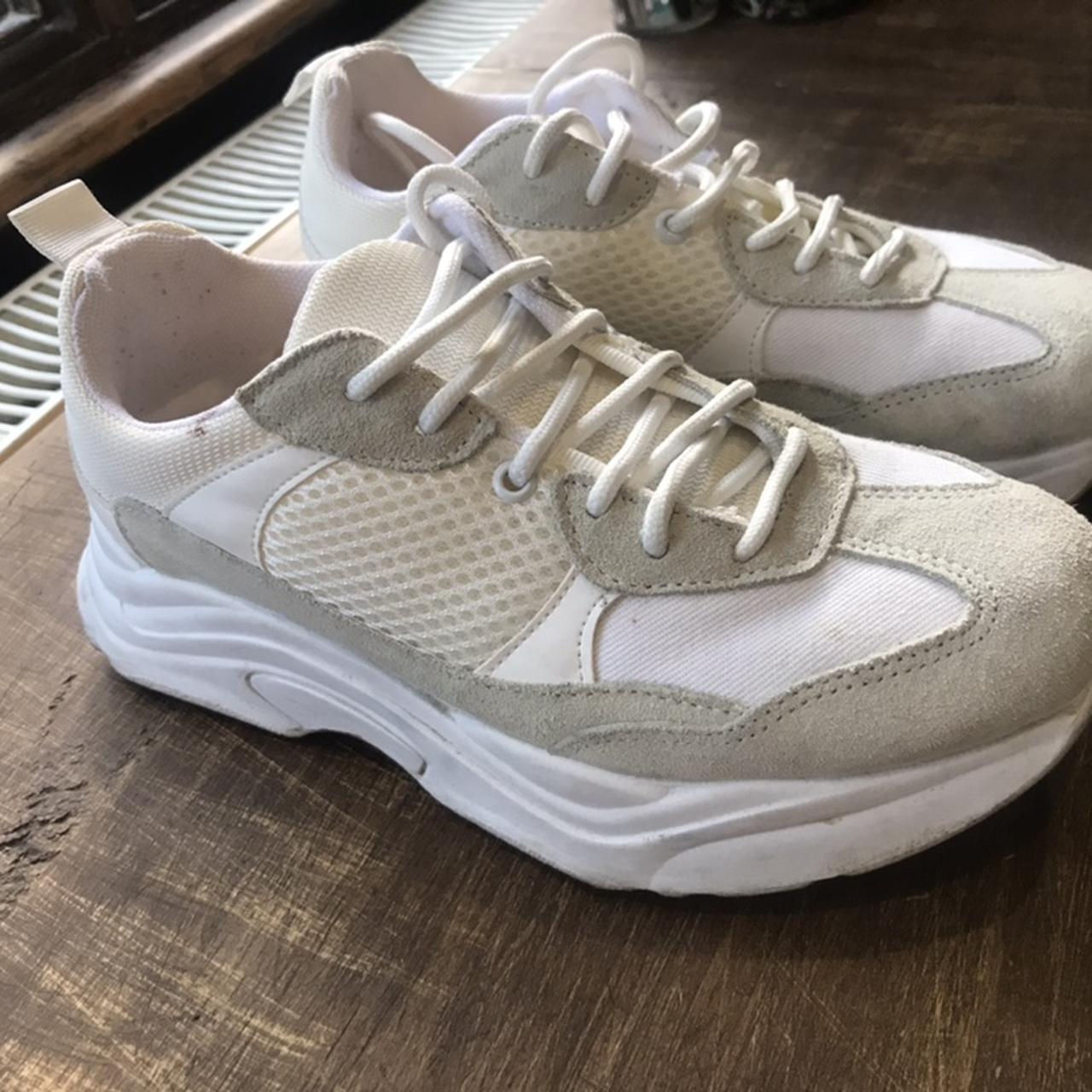 TOPSHOP THICK SOLE TRAINERS WHITE/ SUEDE WOMEN Depop