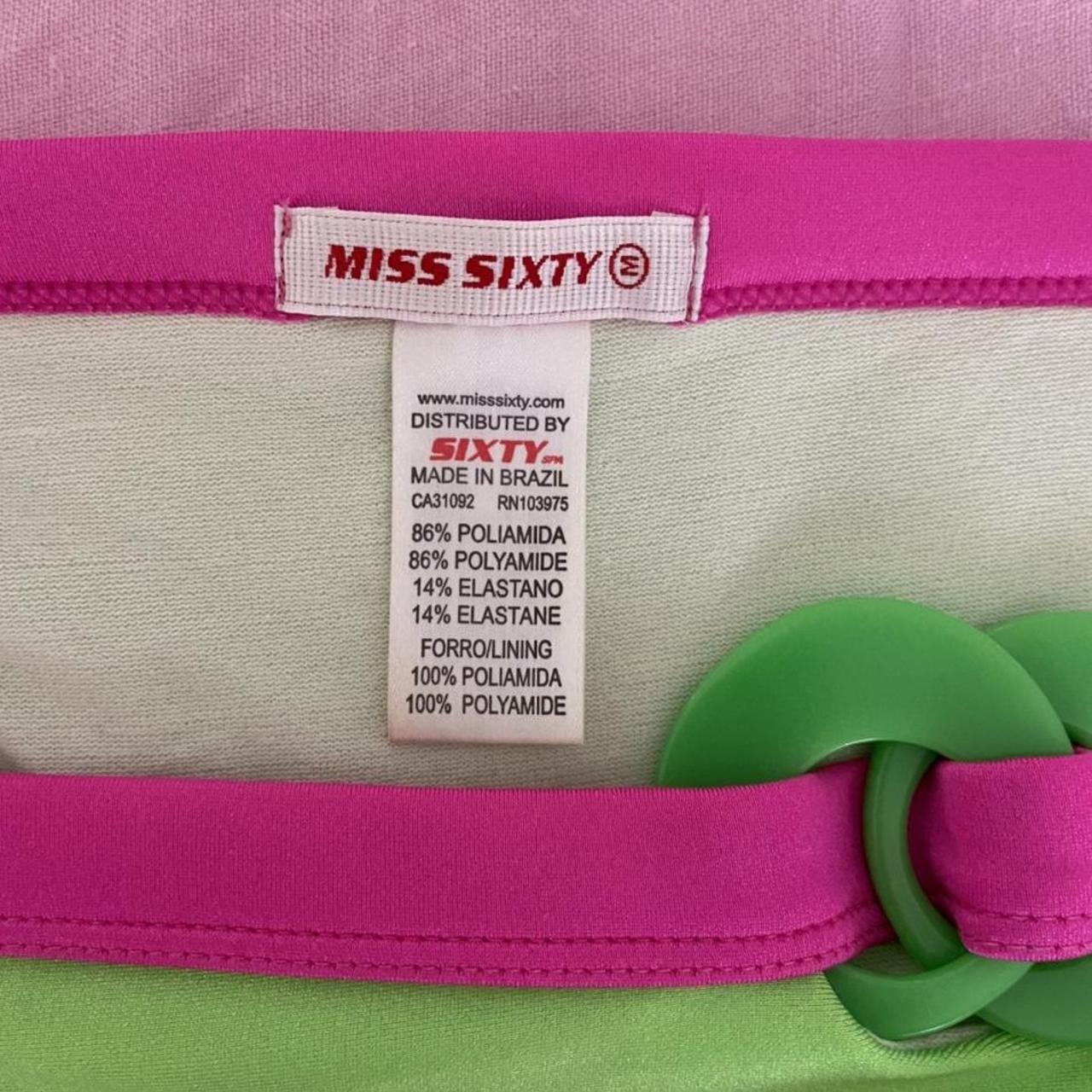 Miss Sixty Women's Pink and Green Bikinisandtankinisets Depop