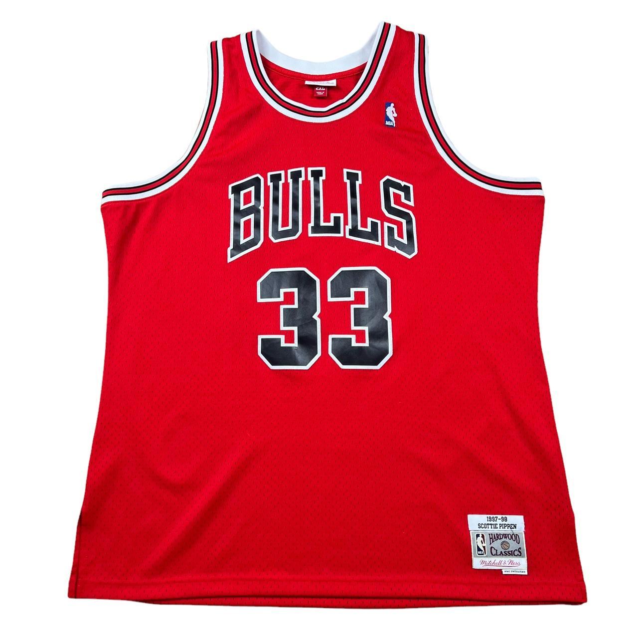 Chicago Bulls NBA Mitchell & Ness Black Red - Depop