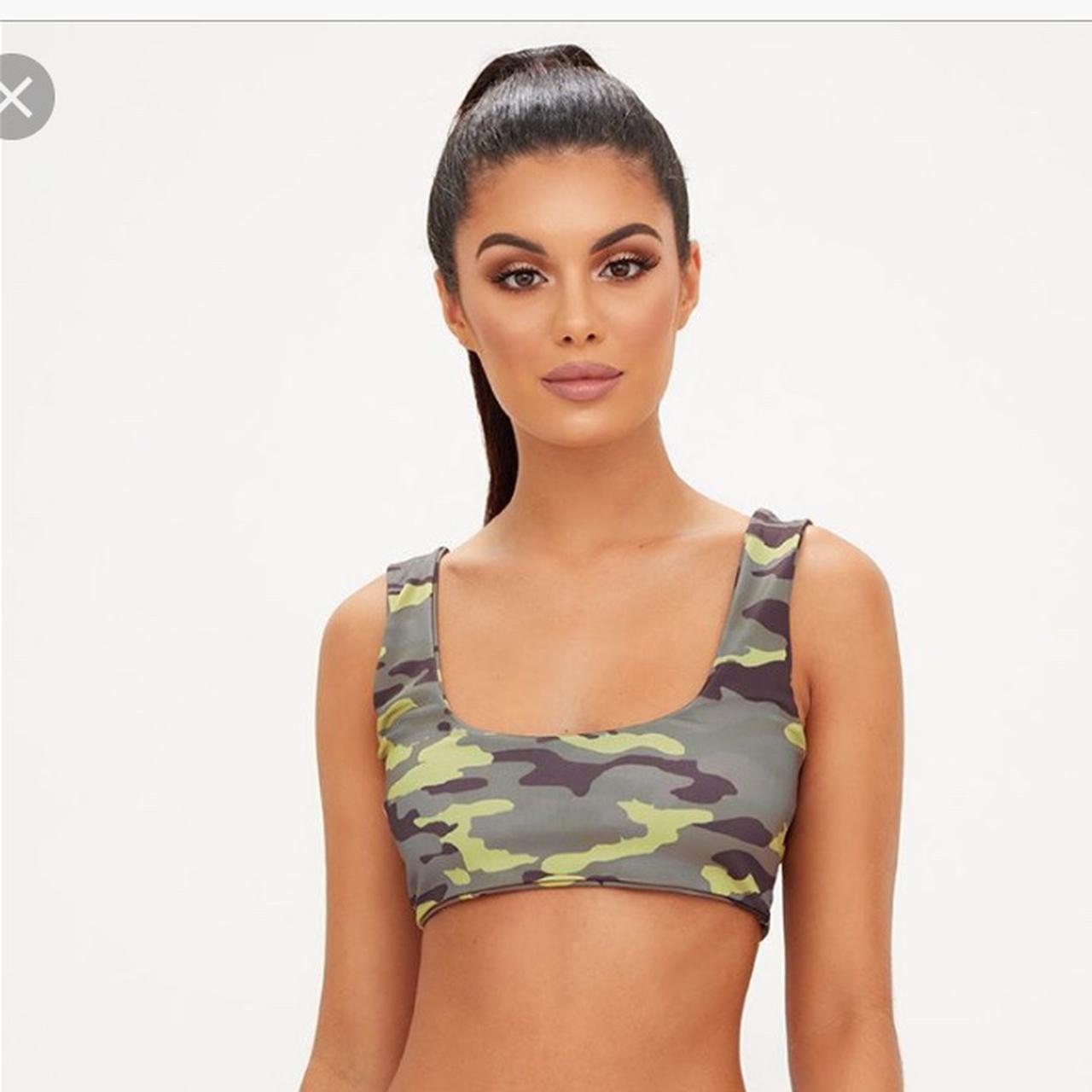 Camo bikini top Pretty little thing Never... Depop
