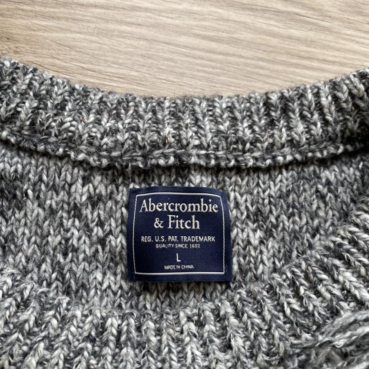 ABERCROMBIE & FITCH chunky KNIT sweater 🍂🍁 GRey cozy... - Depop