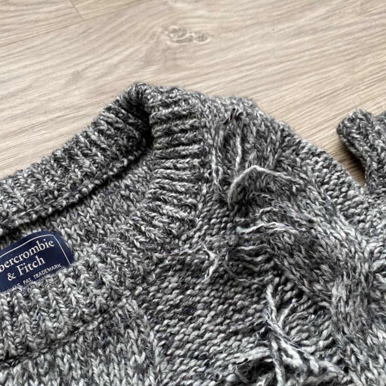 ABERCROMBIE & FITCH chunky KNIT sweater 🍂🍁 GRey cozy... - Depop