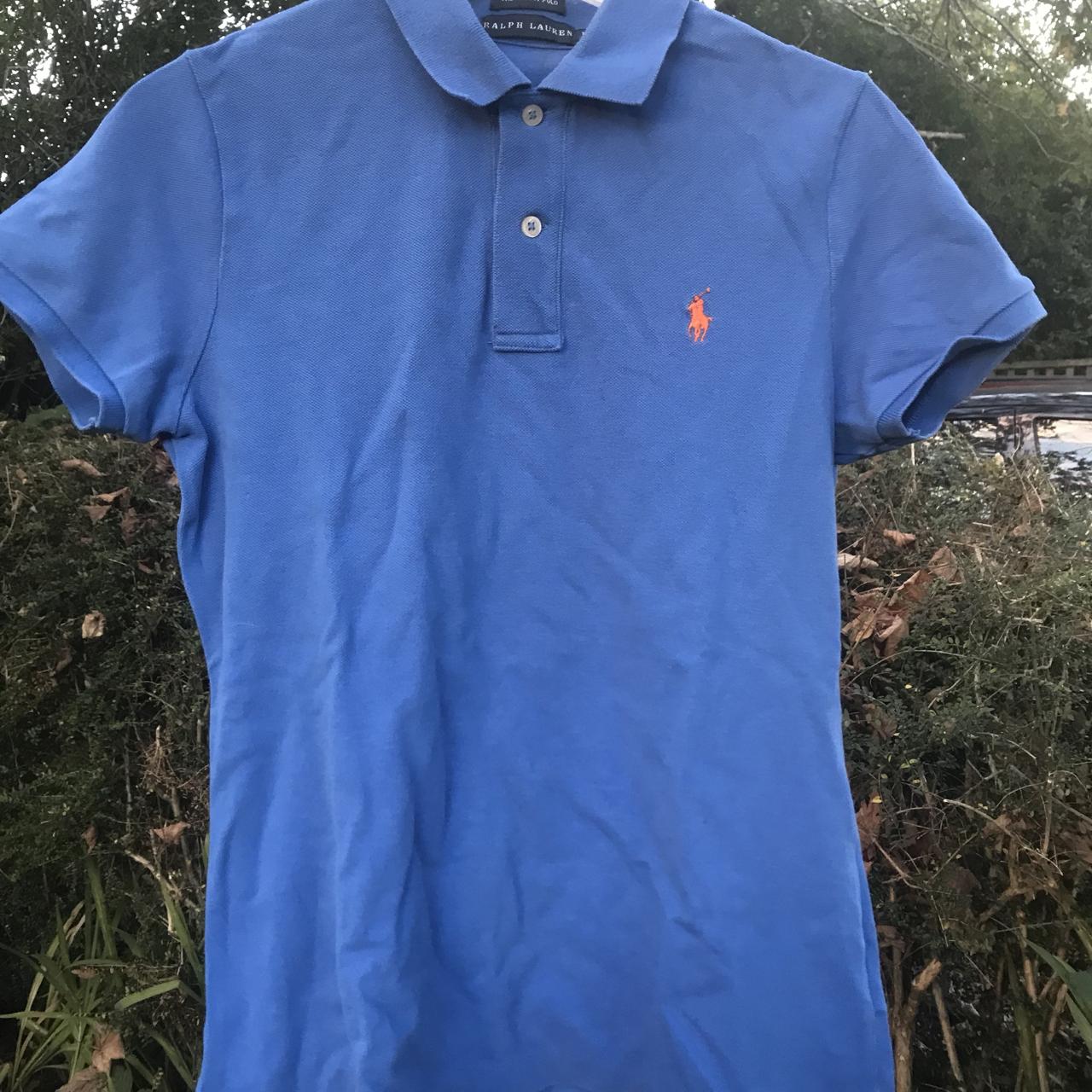 Blue polo shirt with cheap orange horse