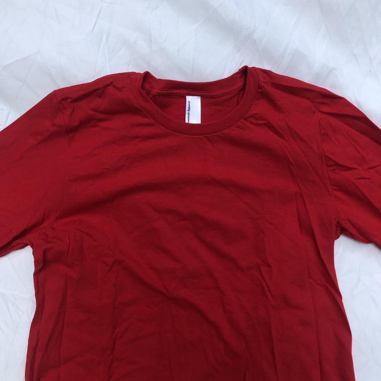 American Apparel bright red long sleeve shirt :-)... - Depop