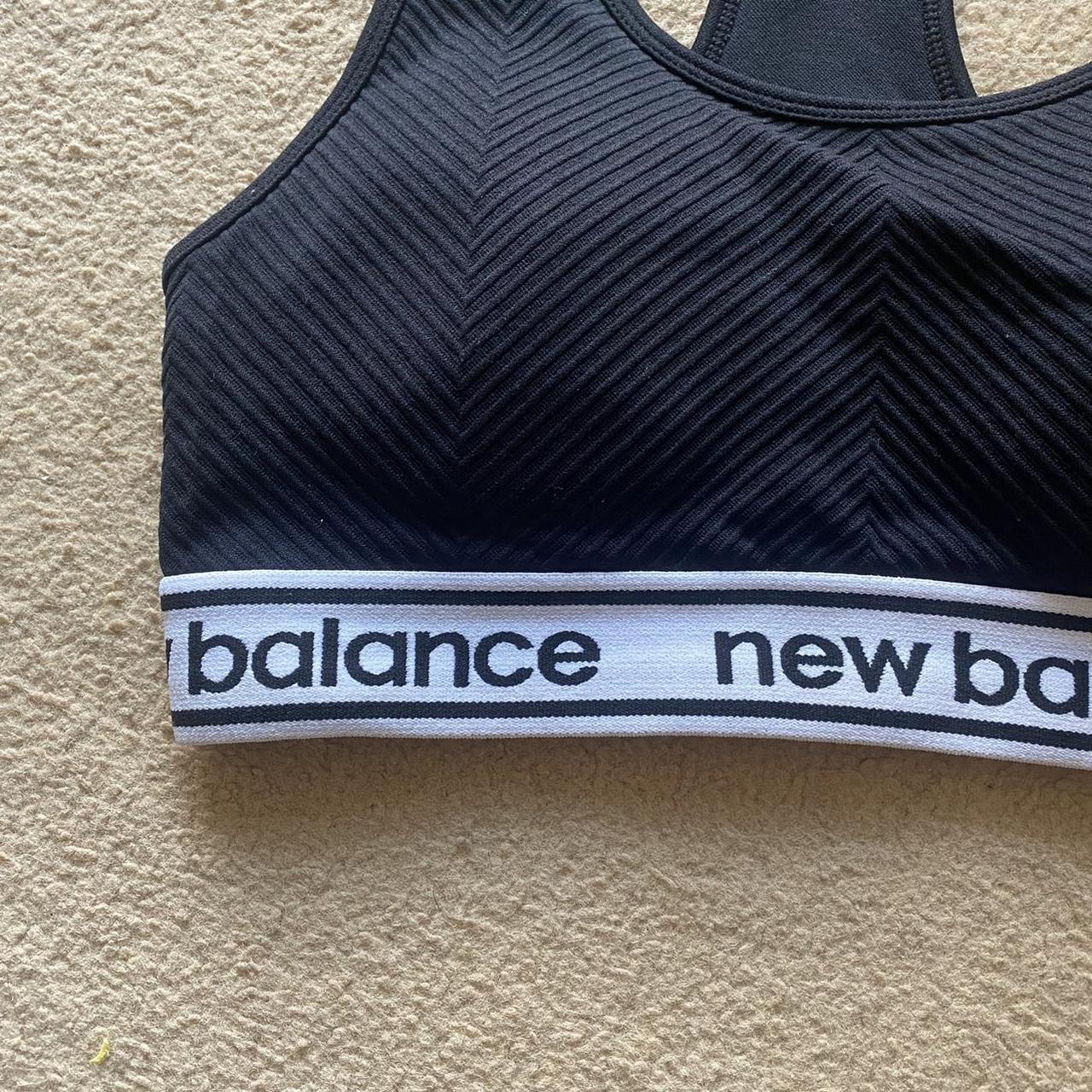 Grey New Balance Sports Bra Removable padding Size - Depop