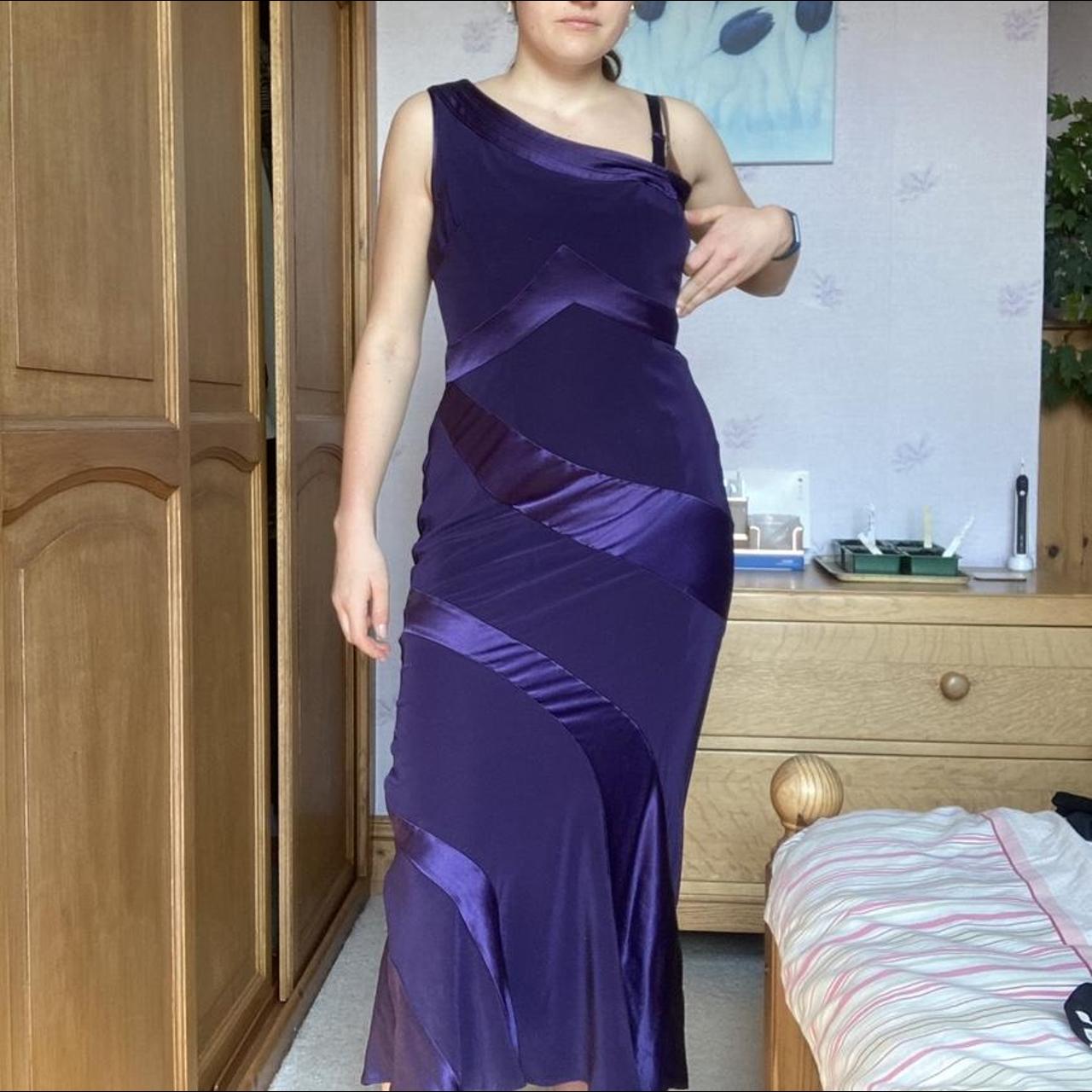 Absolutely Breathtaking Plum Purple Satin Midi Dress Depop 