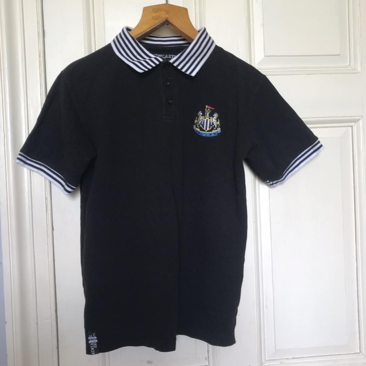 Official Newcastle United Polo Shirt Colour: Black &... - Depop