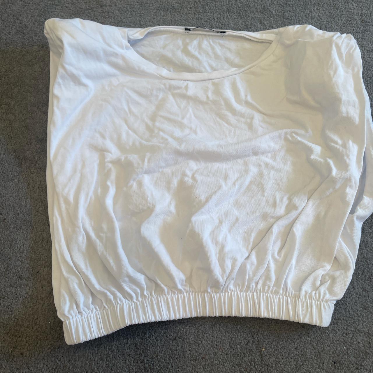 Zara, sleeveless padded shoulder crop top. Size... Depop