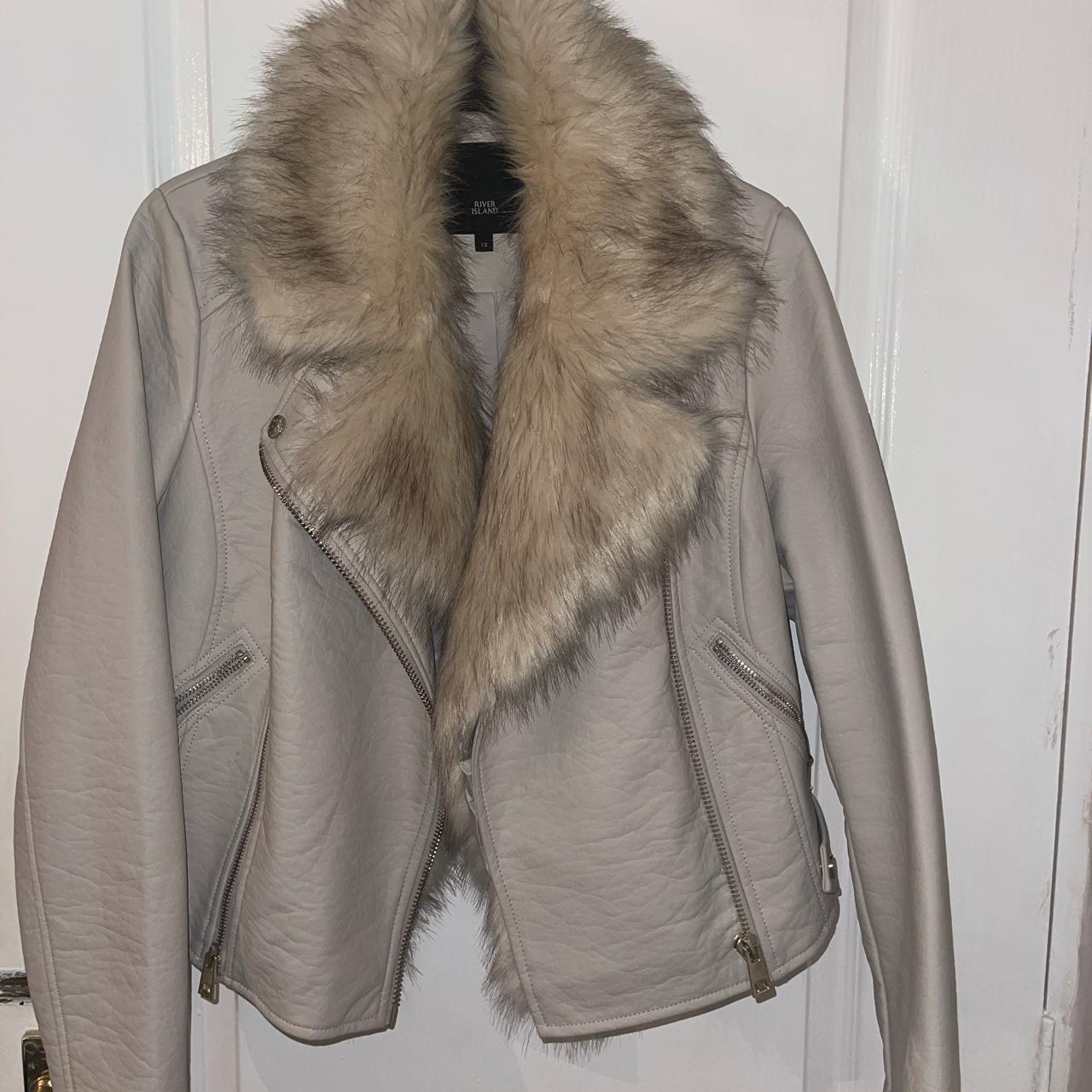 River island Faux leather coat, size 12... - Depop