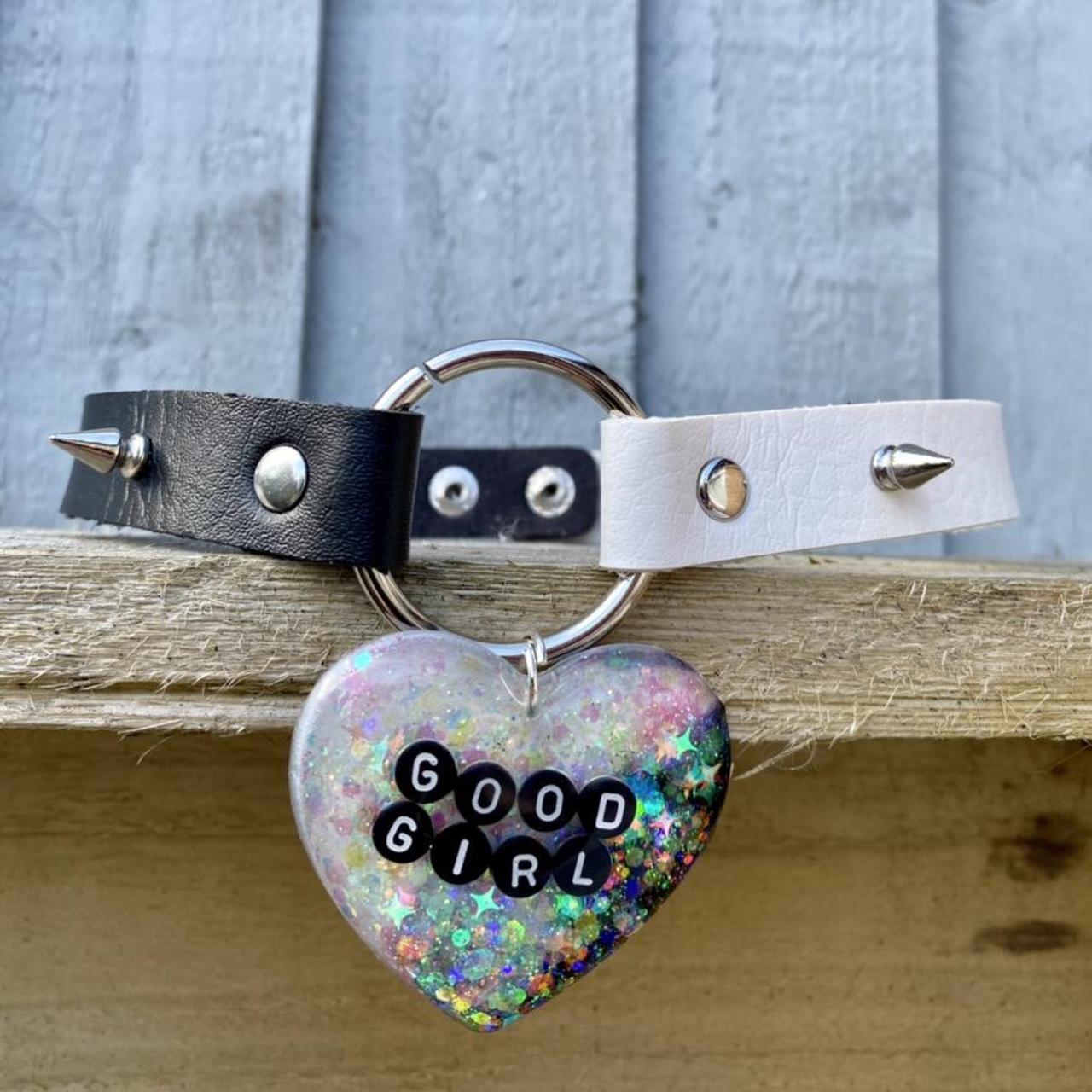 Handmade leatherette choker collar good girl Depop