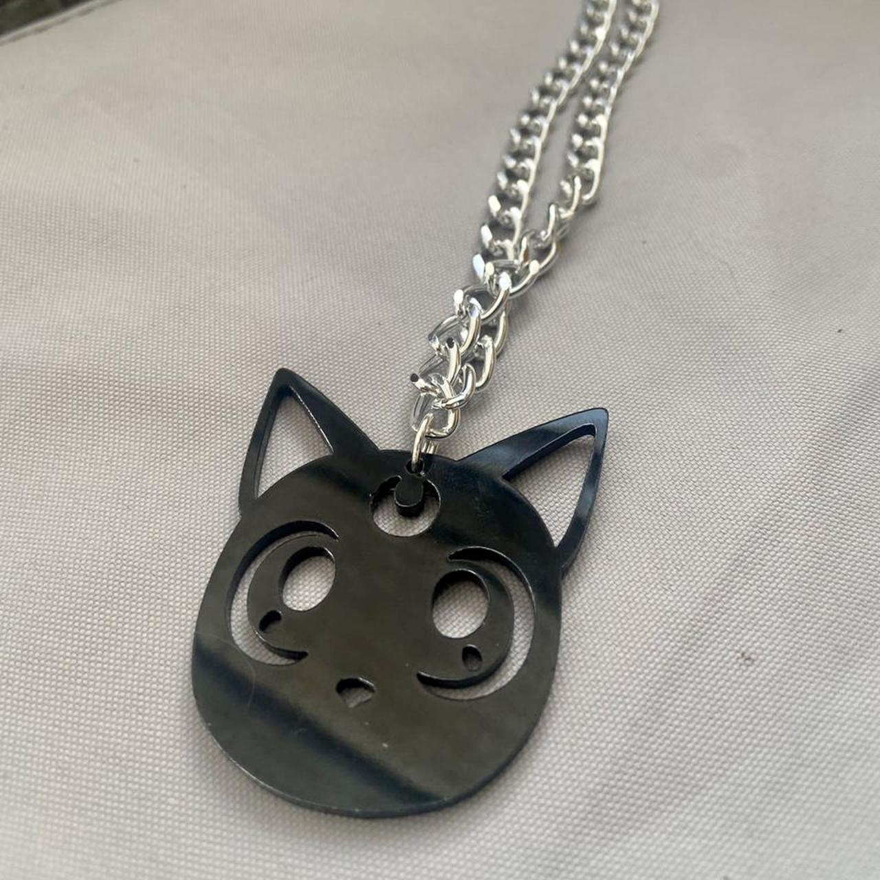 Handmade black sailor moon Luna cat anime celestial... Depop