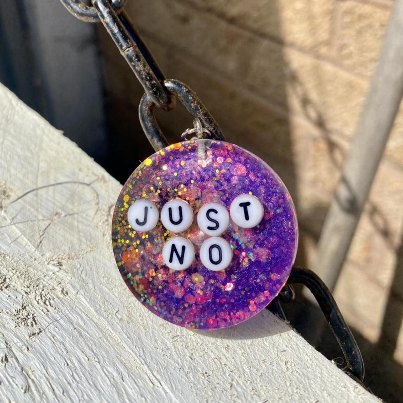 Handmade ‘just no’ keyring keychain bag charm... Depop