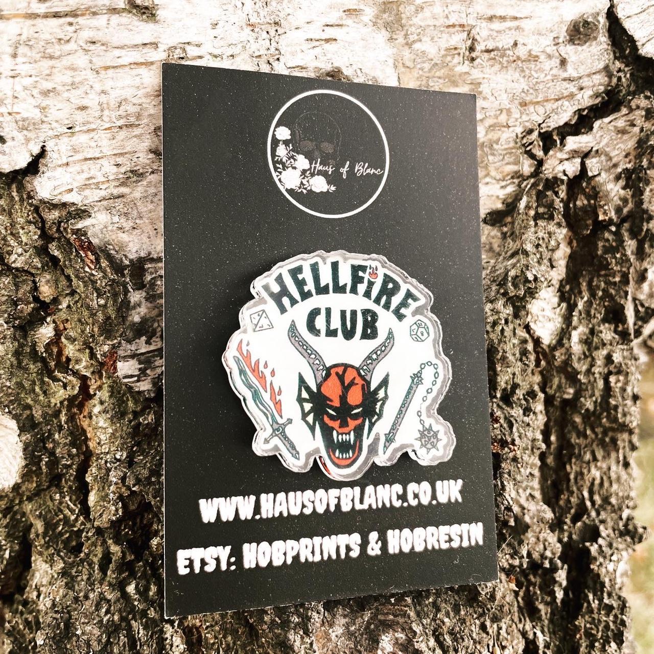 Hellfire acrylic pin badge Make your bags/pin... - Depop