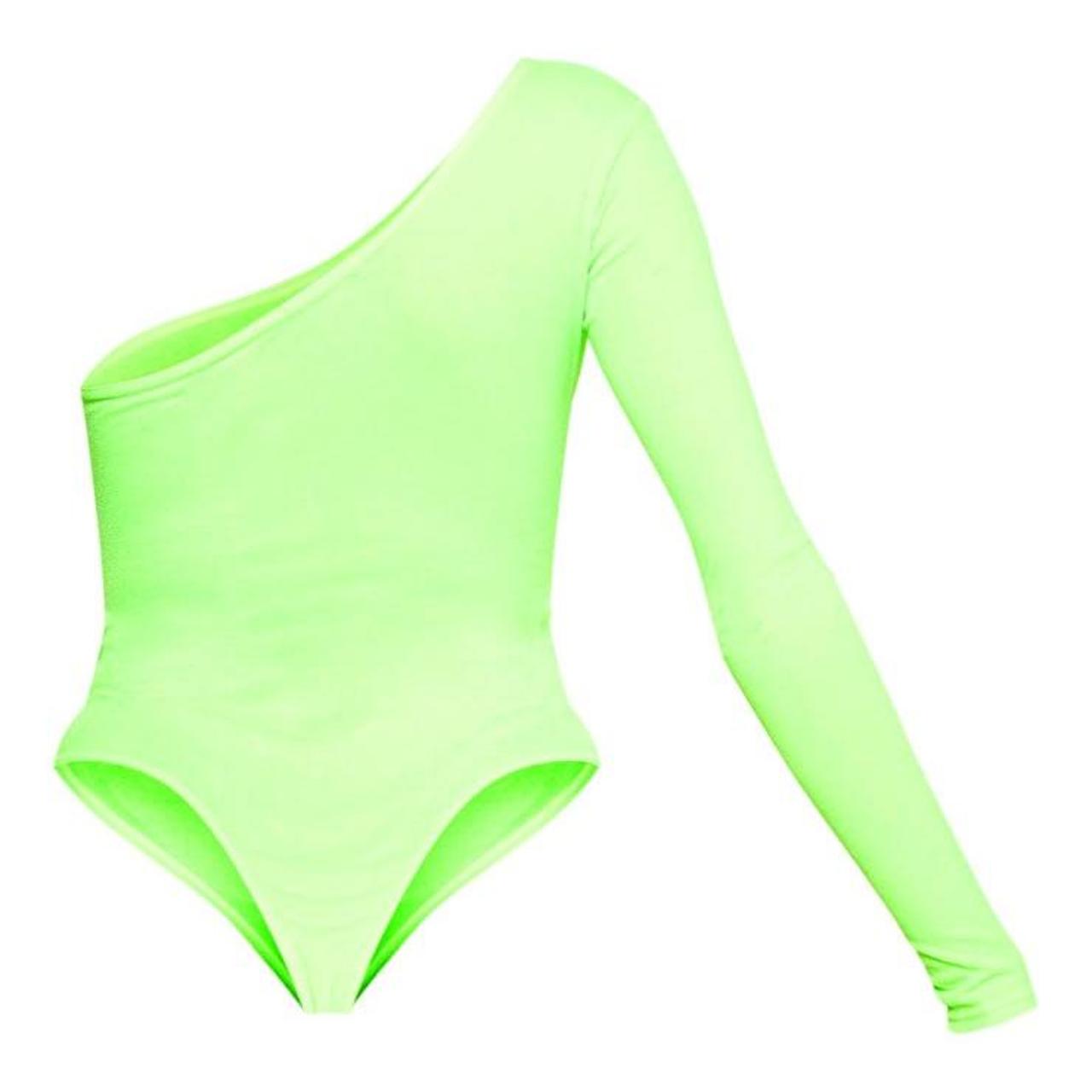 Selling Pretty Little Thing Lime Neon Green Bodysuit... Depop
