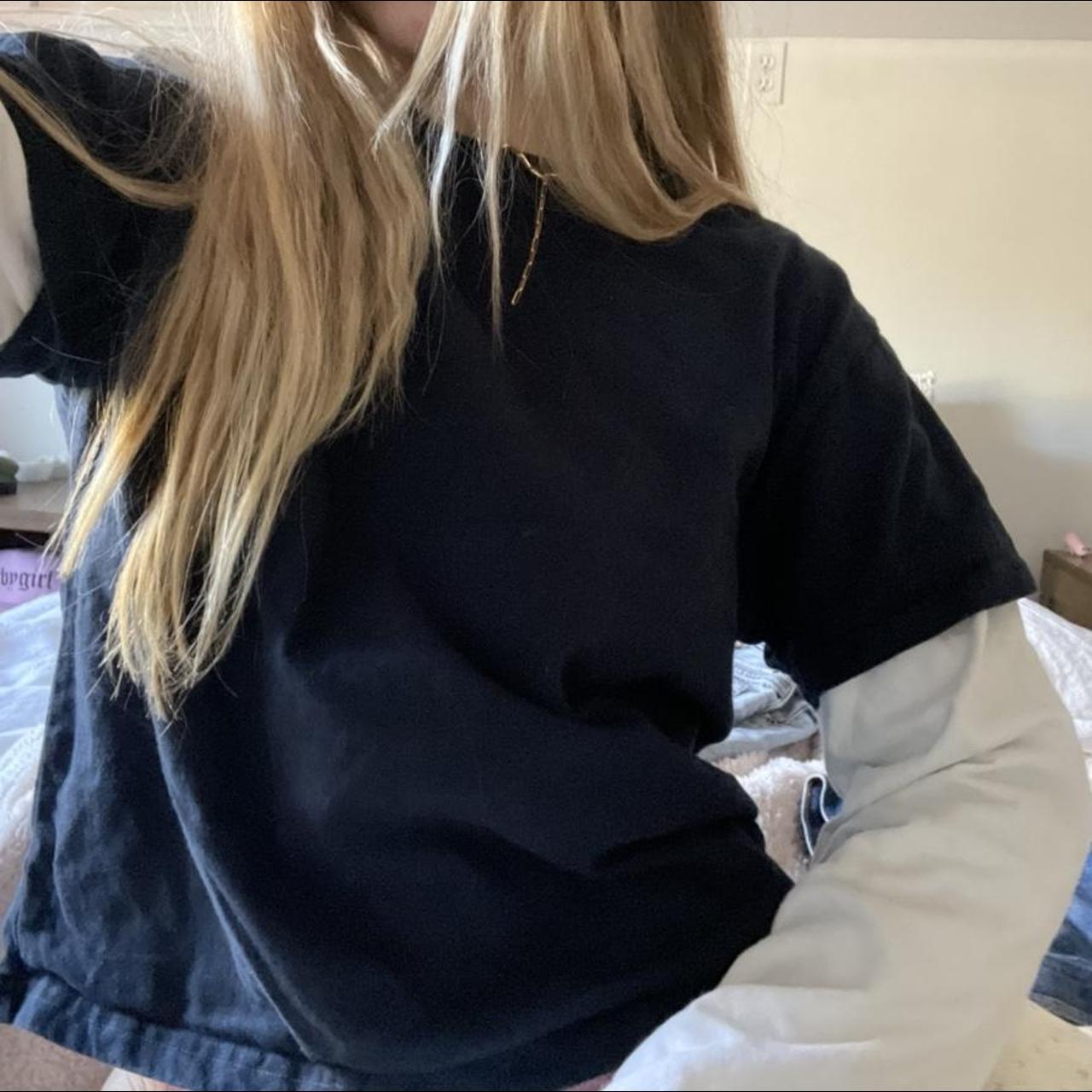 Brandy Melville long sleeve layered top. Sleeves are - Depop