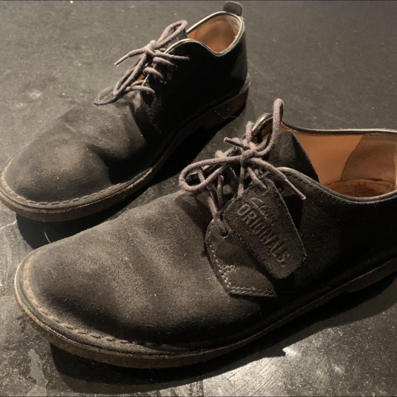 clarks desert boots black leather