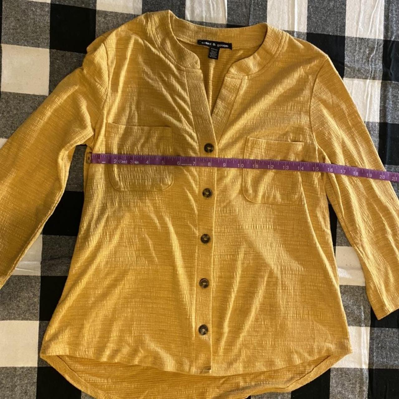 Cable & Gauge Women's Yellow Tshirt Depop