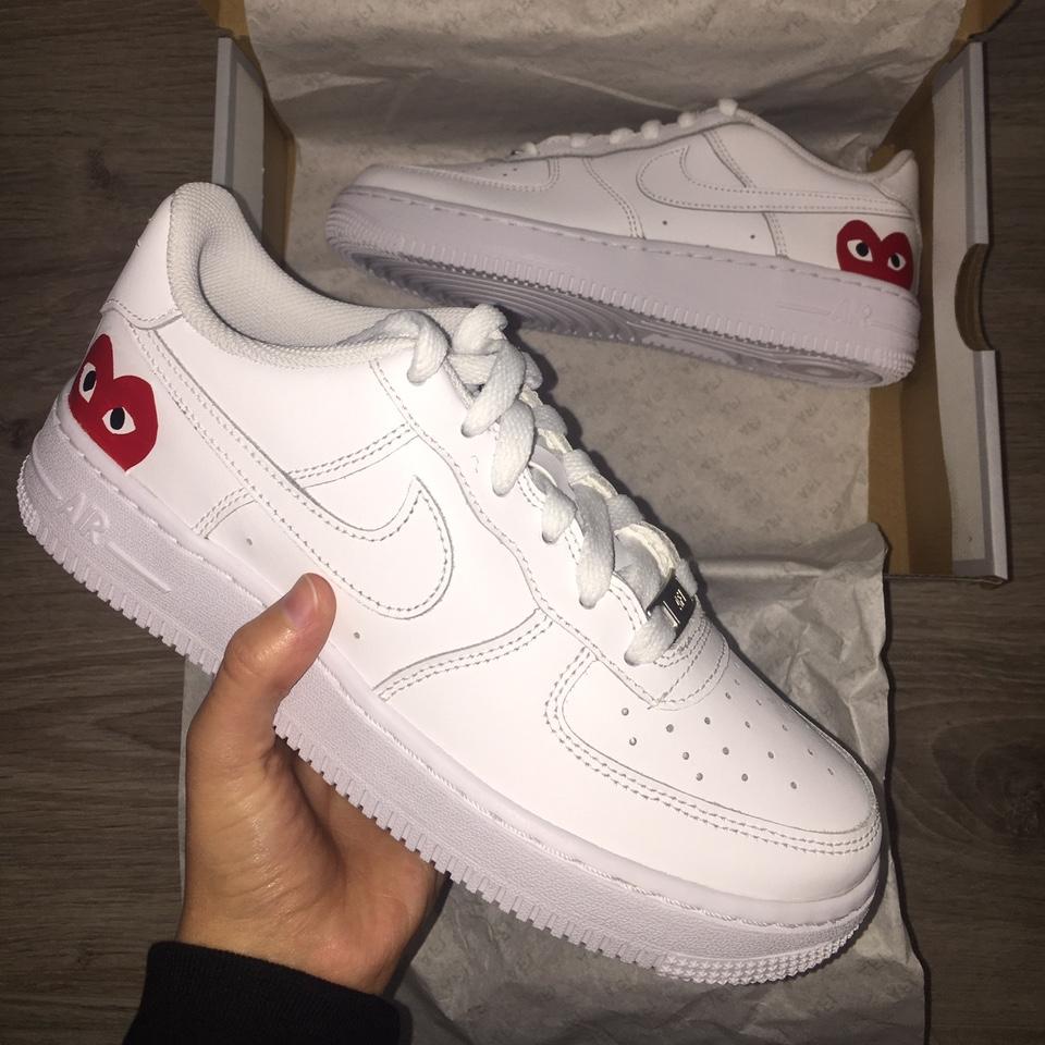 Kids Custom CDG Air Force 1 Size 2.5 and Depop