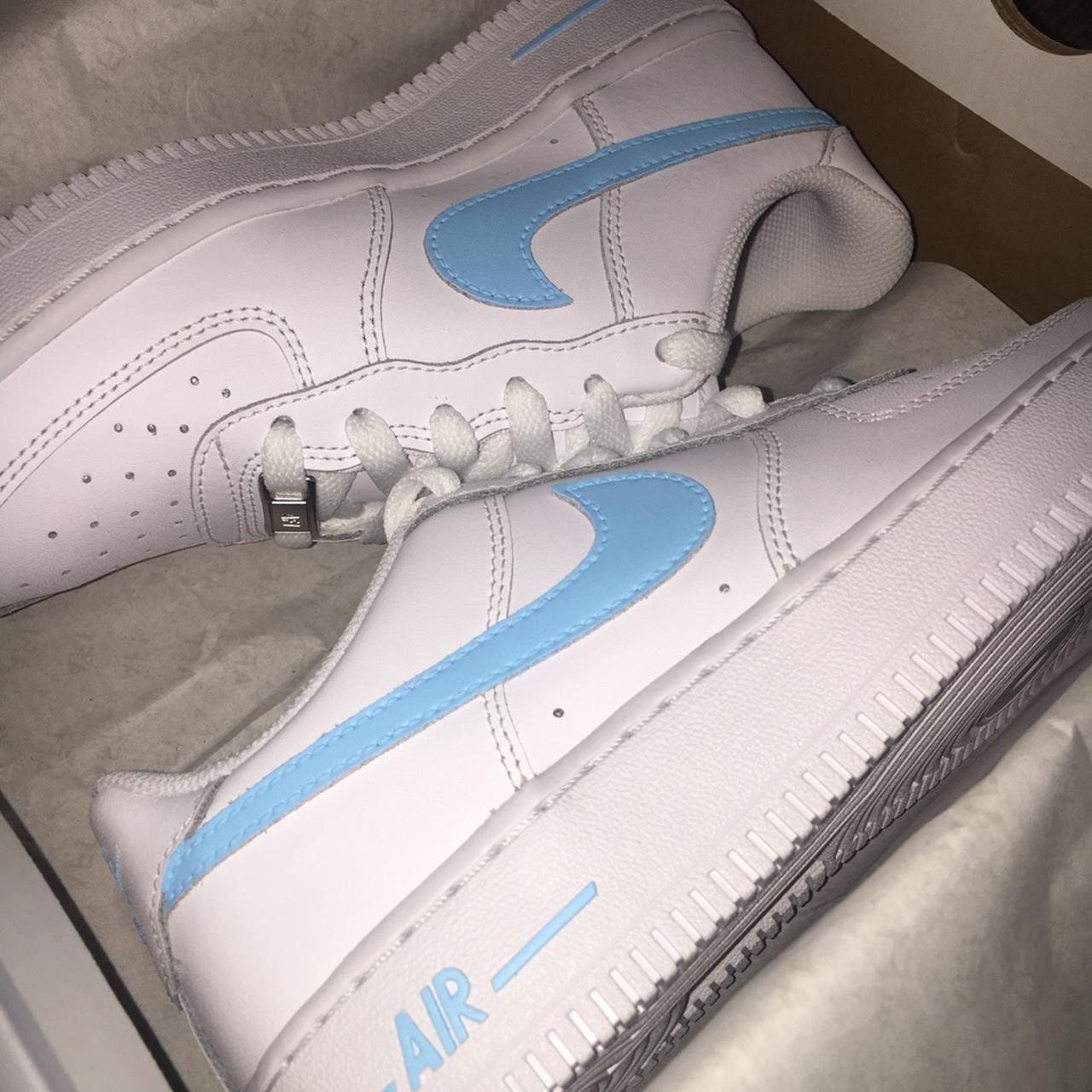 Air force 1 baby blue cheap tick