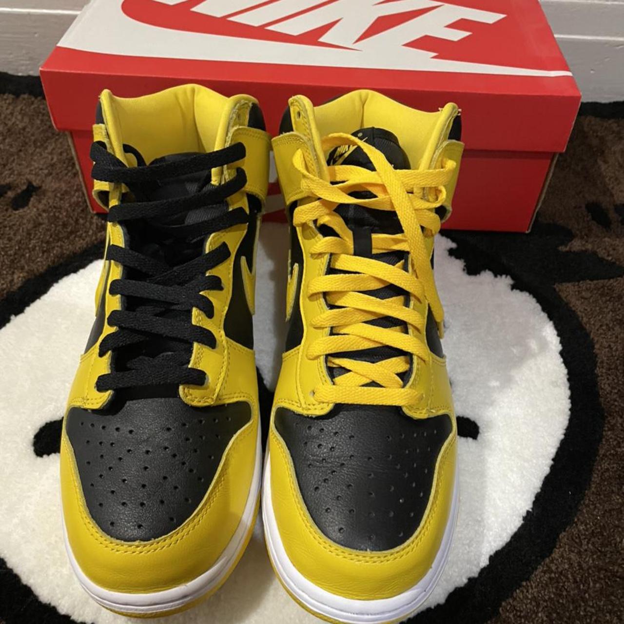 Lightly used Nike dunk high varsity maize no... - Depop