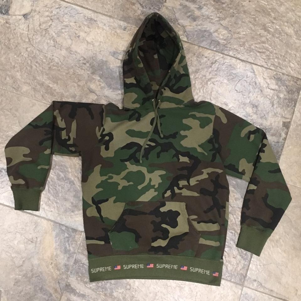 Fake supreme camo clearance hoodie