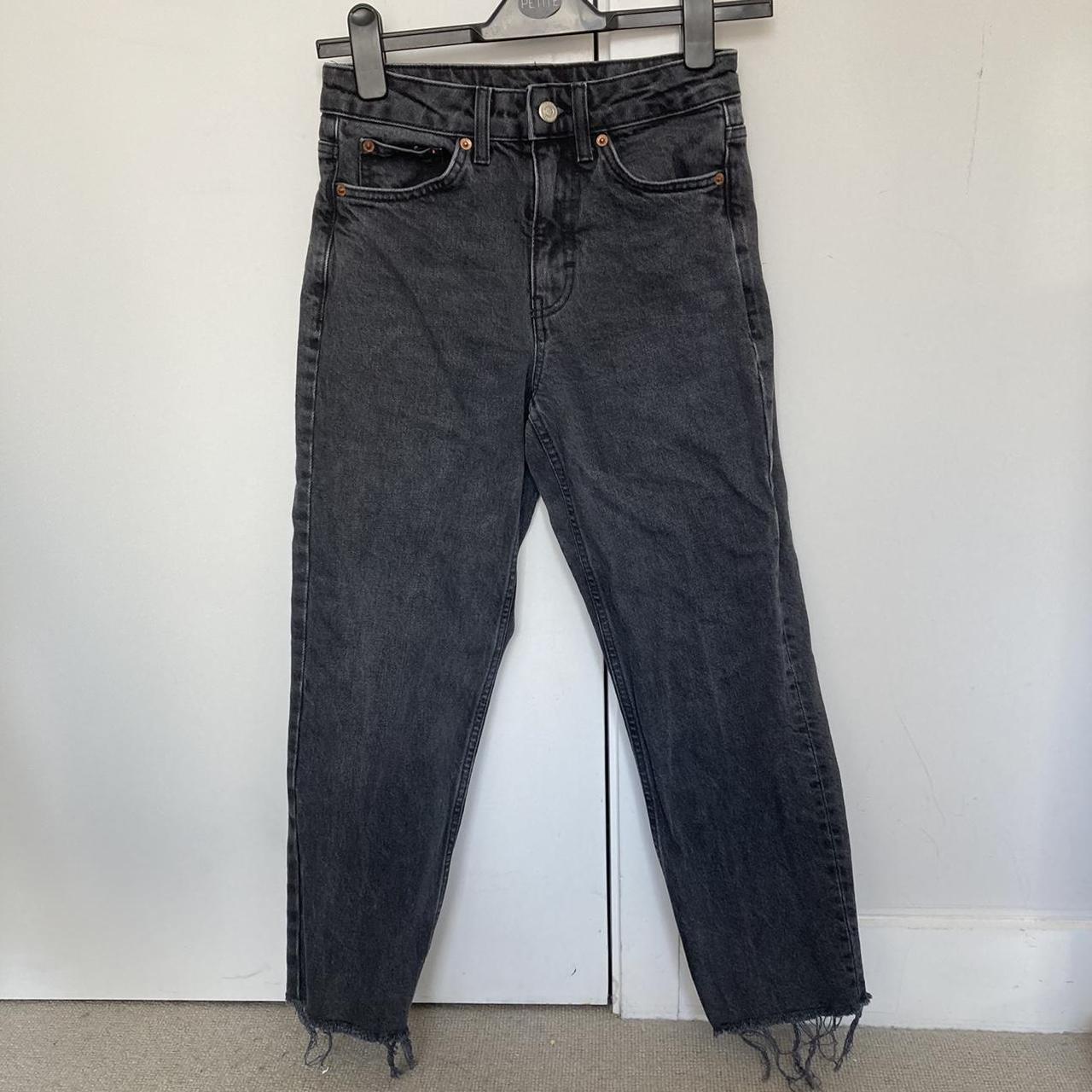straight jeans, washed black, size 25 waist,... Depop