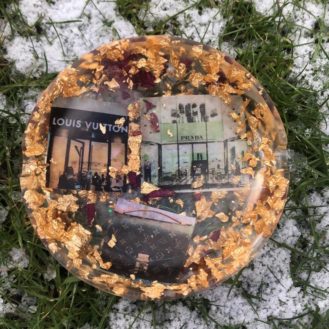 Designer ashtray !! PRADA LOUIS VUITTON ❤️ Gold leaf - Depop