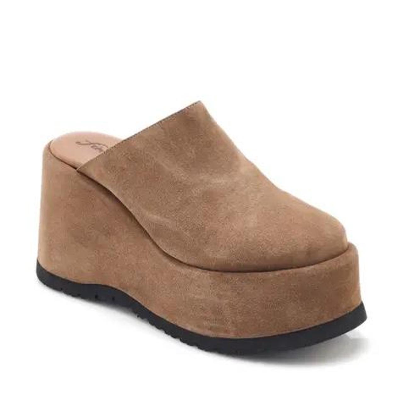 suede platform mules