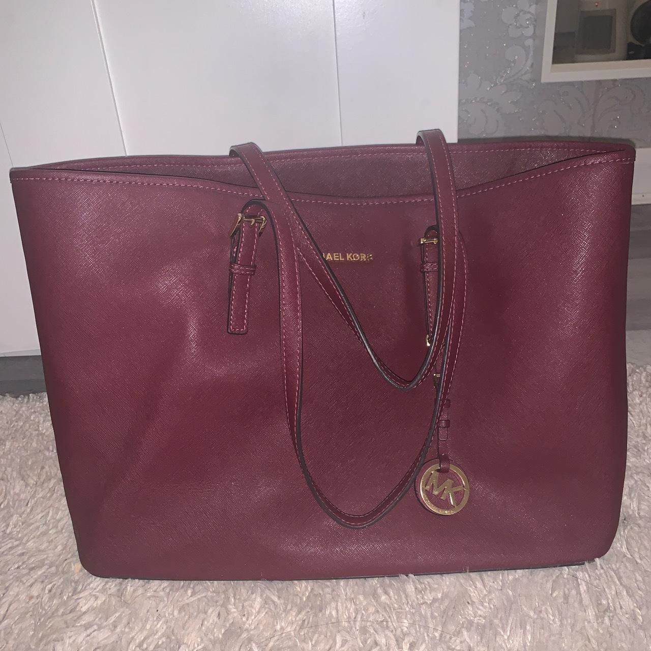 Burgundy michael kors outlet handbag