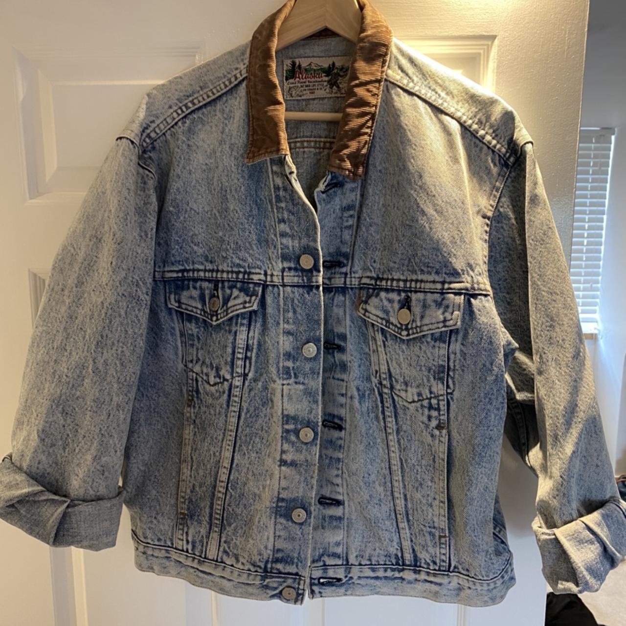 Vintage Levi Denim Jacket with lovely Suede Collar.... - Depop