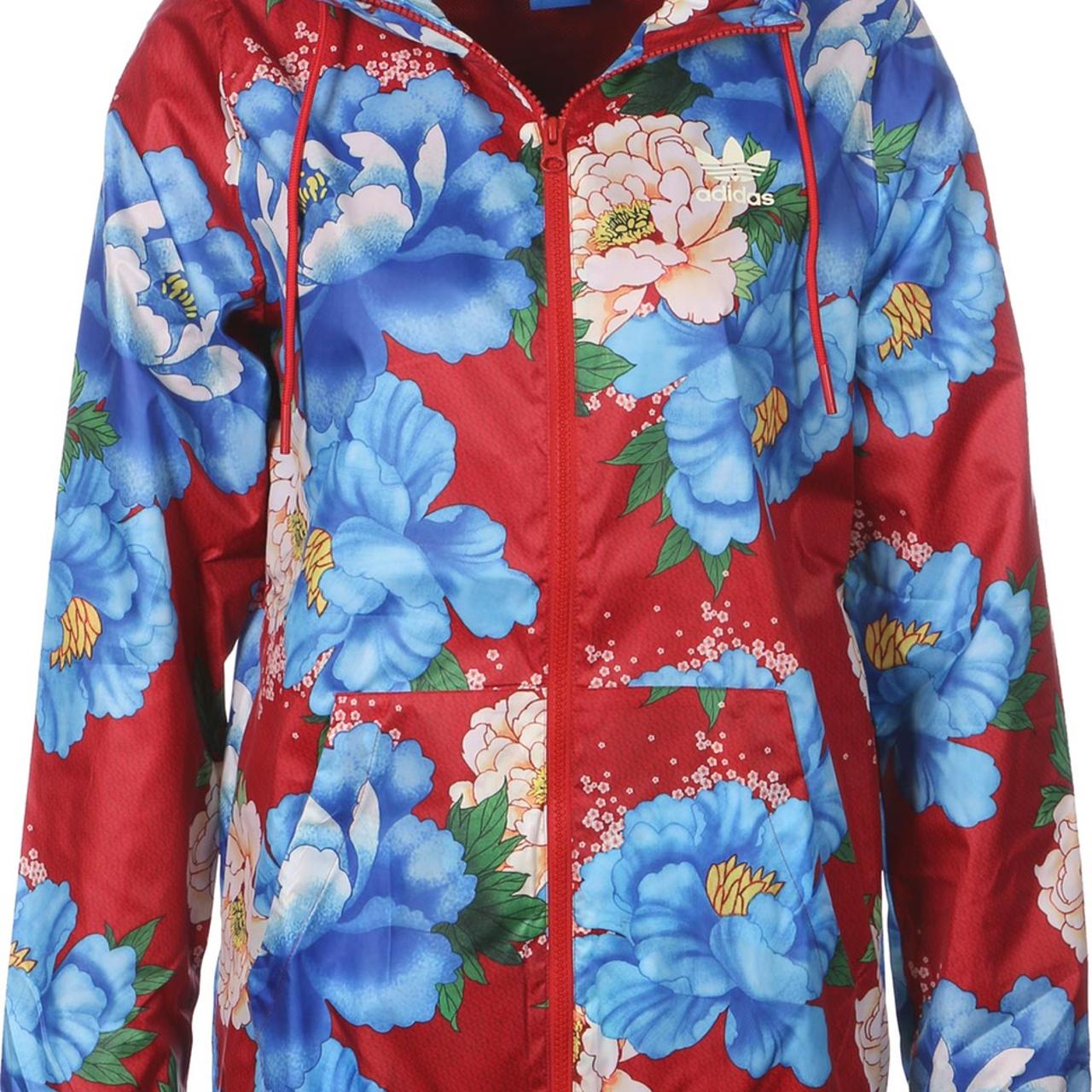 adidas red floral jacket