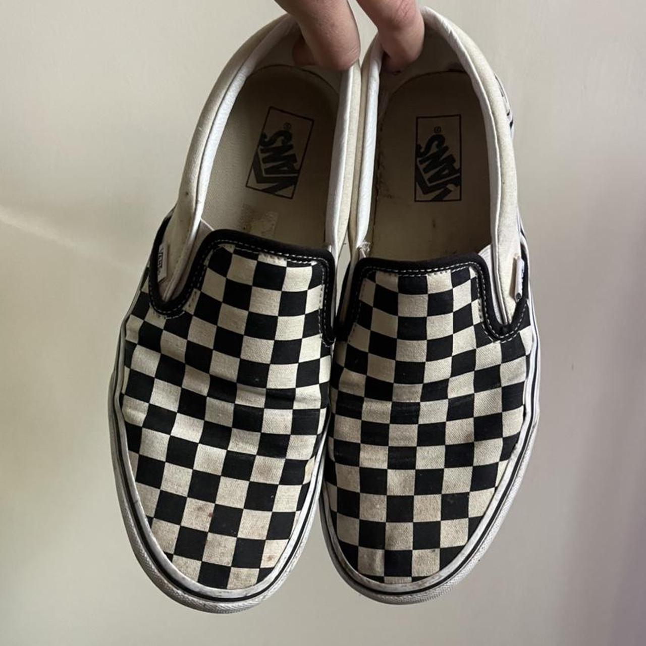 platform slip on vans checkered