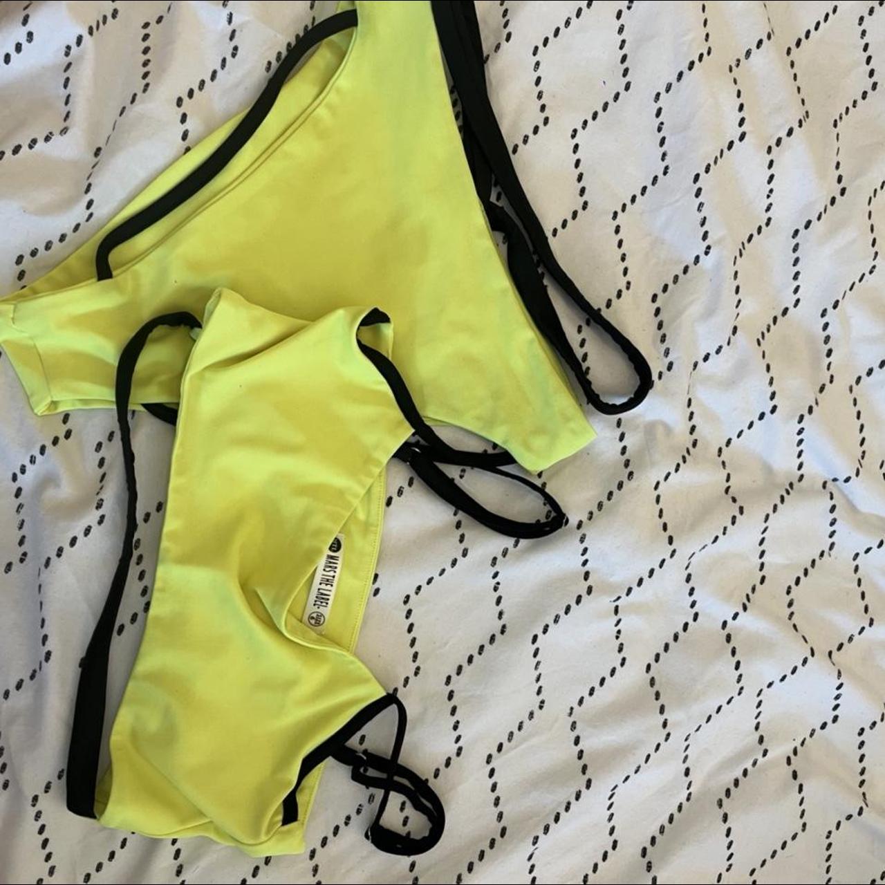 Women's Yellow and Black Bikinisandtankinisets Depop