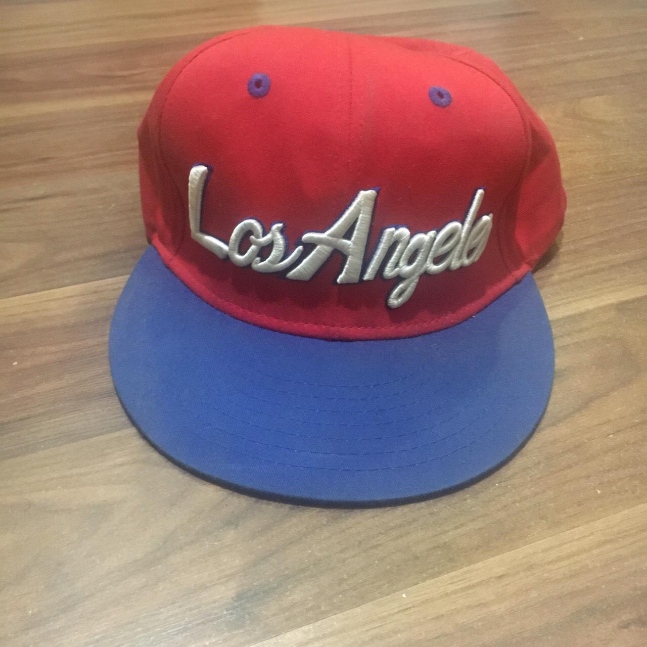 Men's Red and Blue Hat