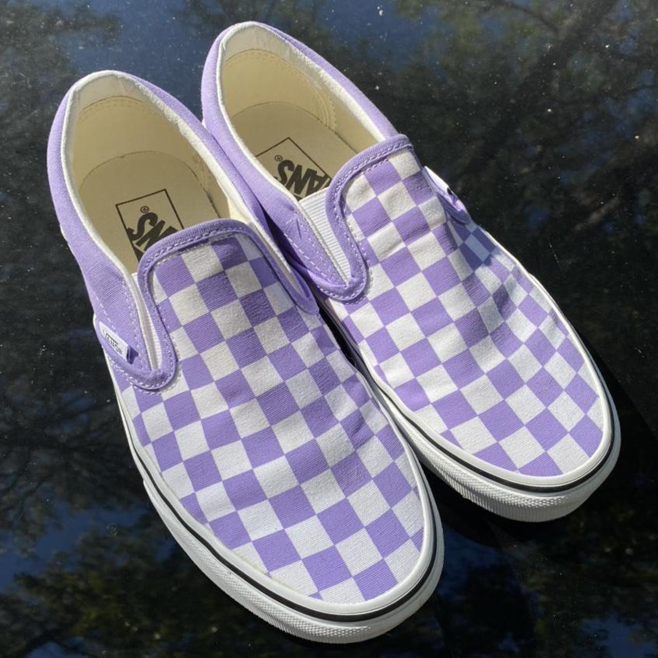 light purple vans slip ons