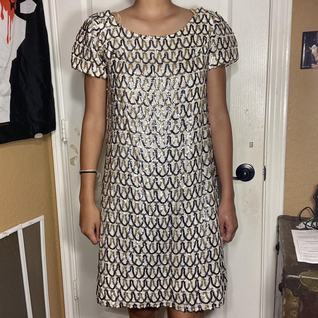 silver mod dress