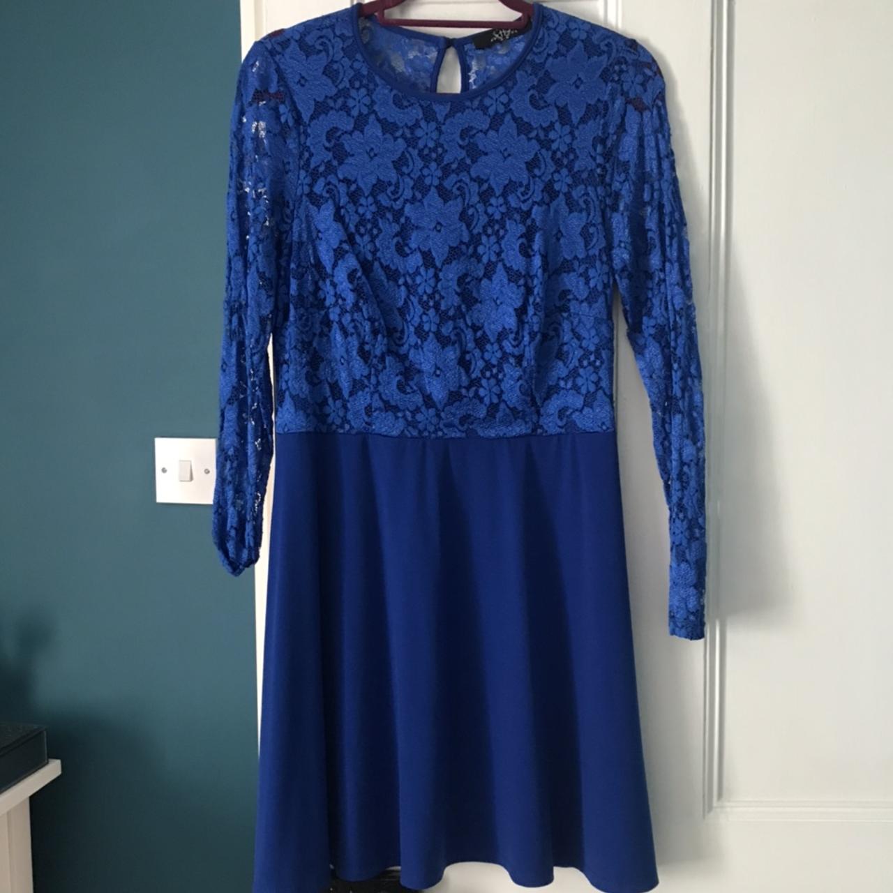 Royal Blue lace short dress (just above the... - Depop