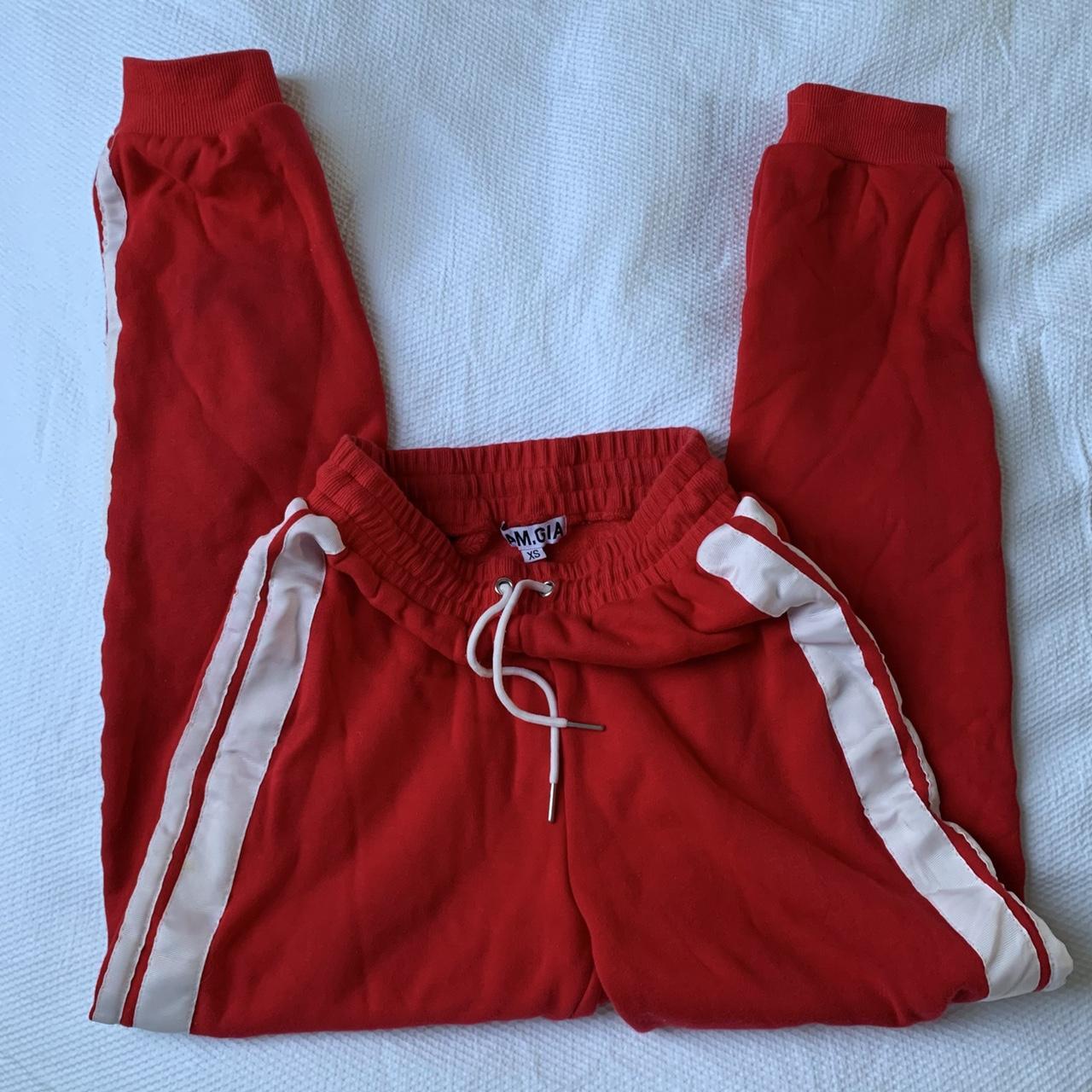 I.AM.GIA Women's Red and White Joggers-tracksuits | Depop