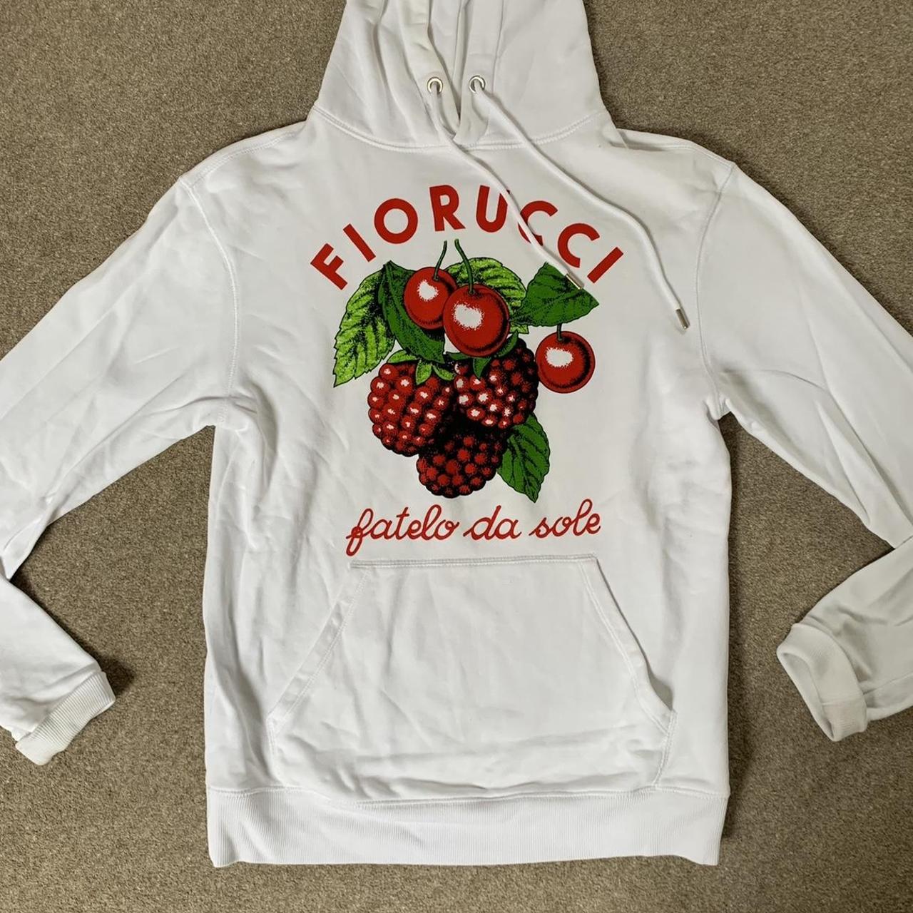 Fiorucci Women's White and Red Hoodie | Depop