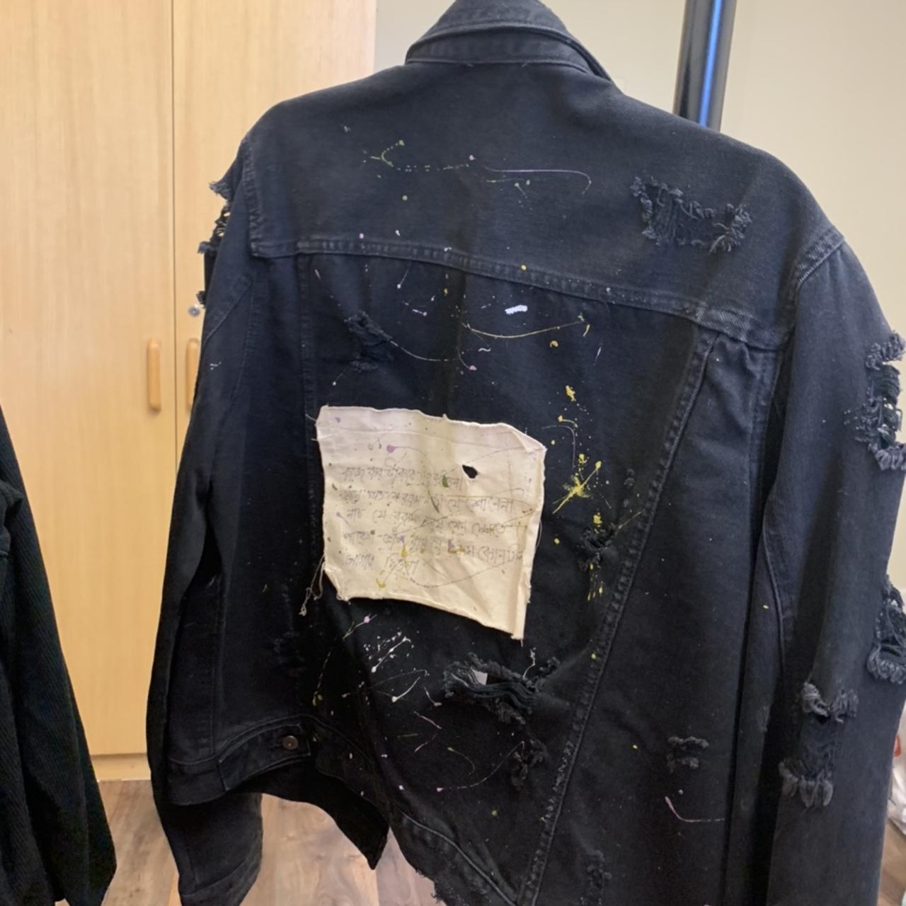 Śilpaclo paint splattered denim jacket Jacket has... Depop